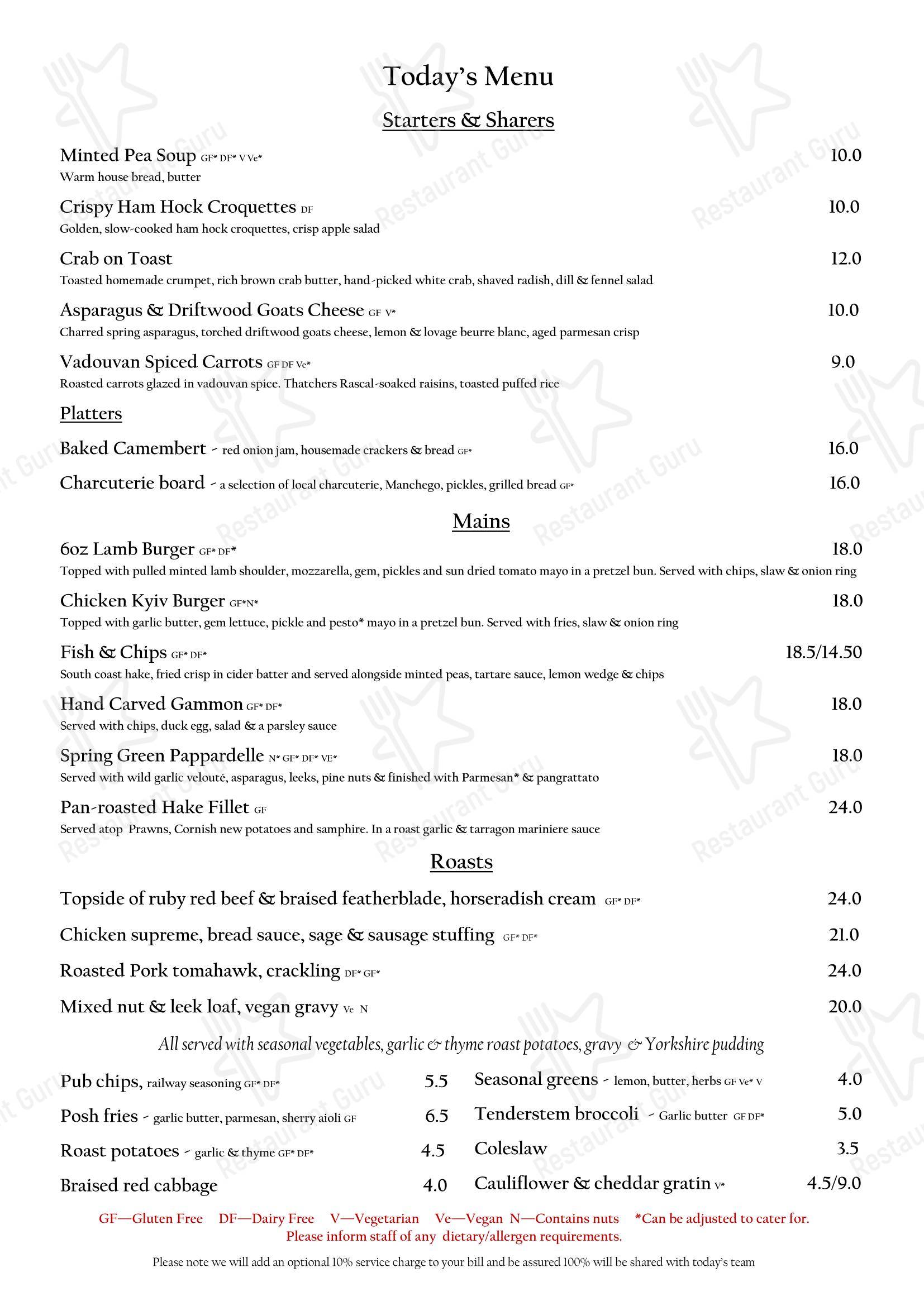 The Railway Inn в Уинскомбе - Ночное меню
