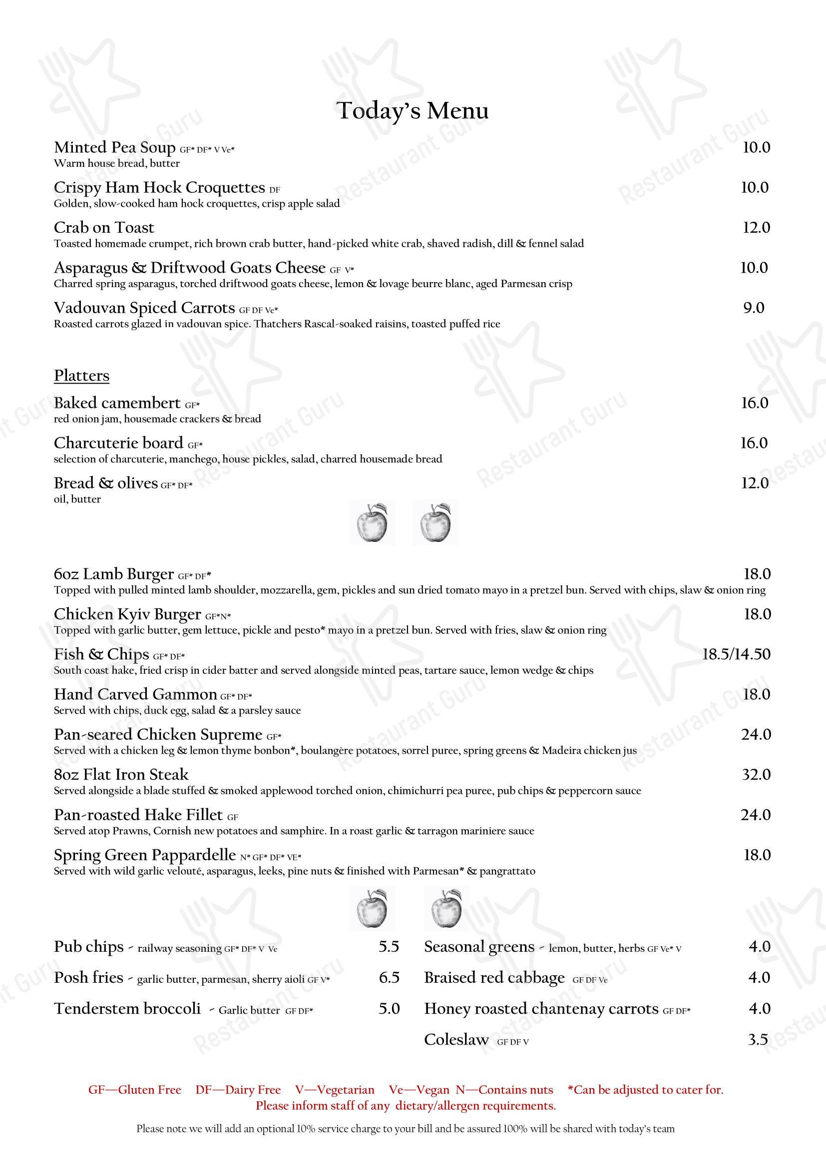 Меню паба и бара The Railway Inn - Меню напитков