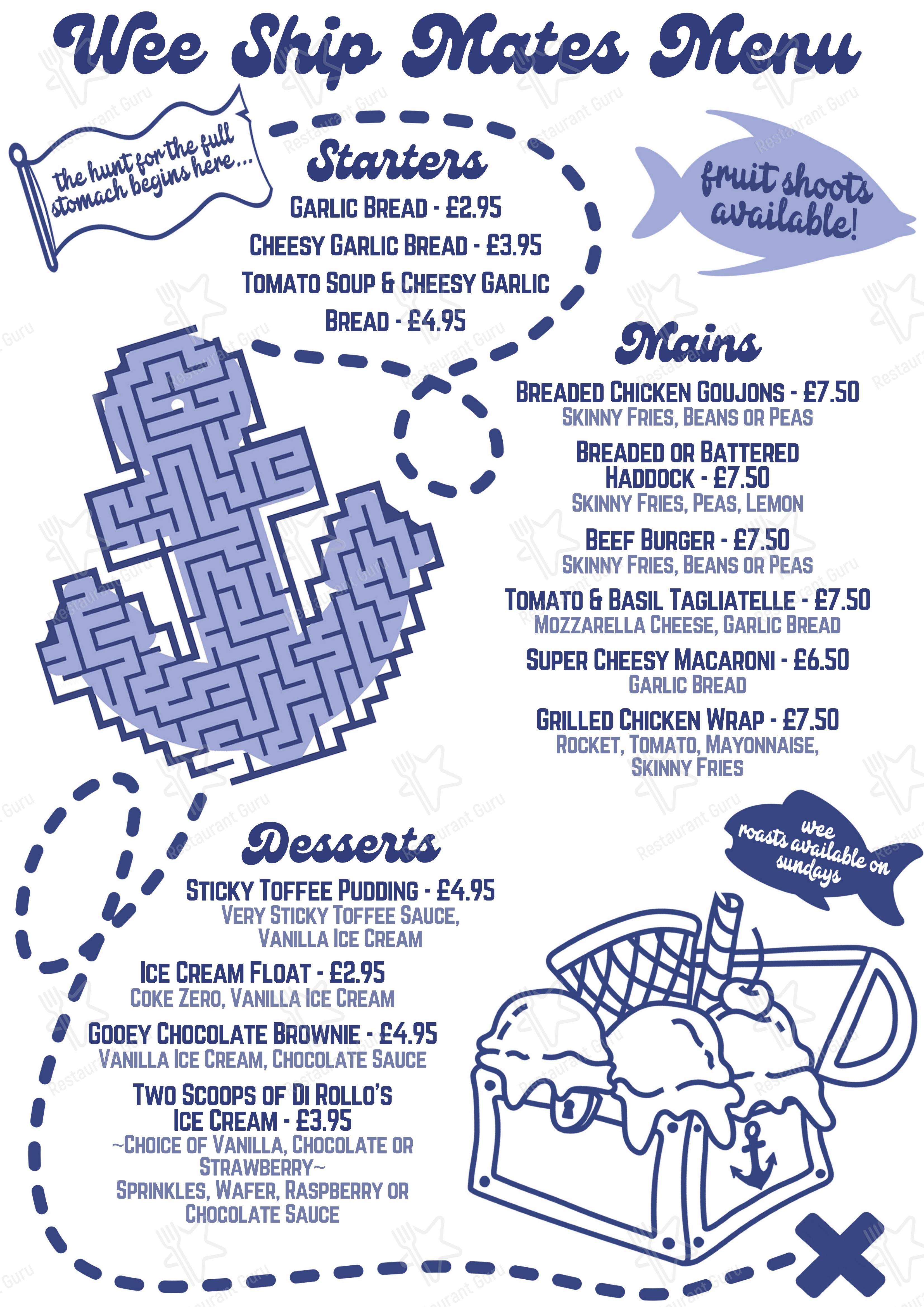 Takeaway Menu паба и бара The Ship Inn в Масселборо