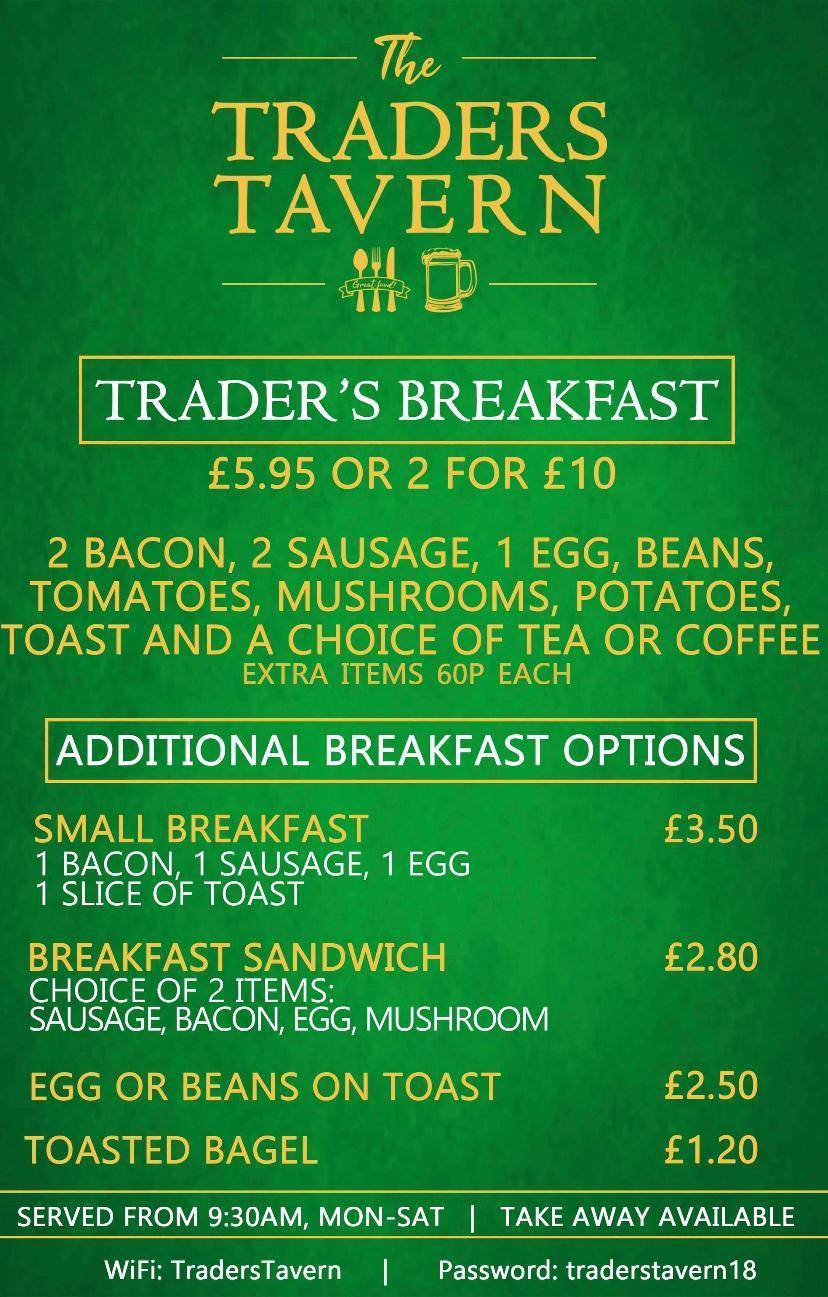 The Traders Tavern меню