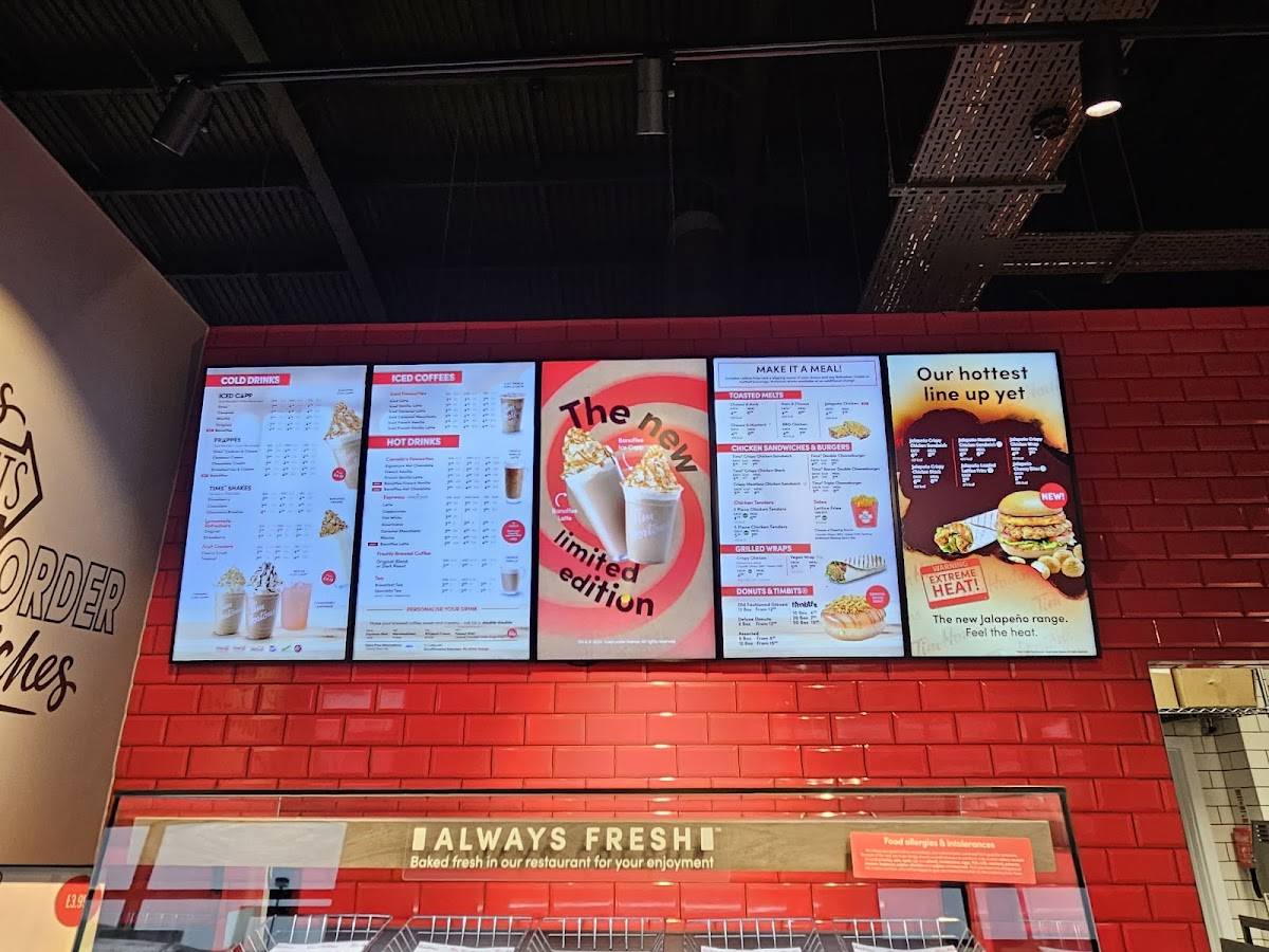 Tim Hortons меню