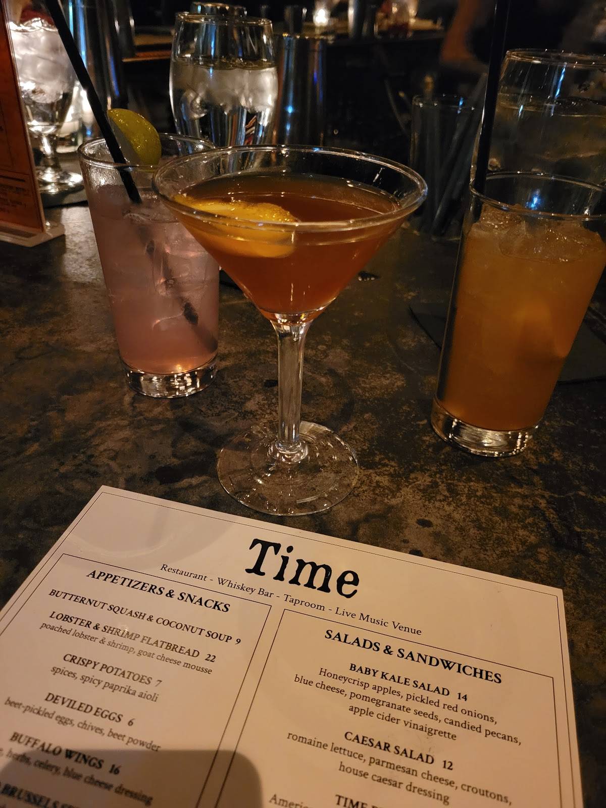 Time меню