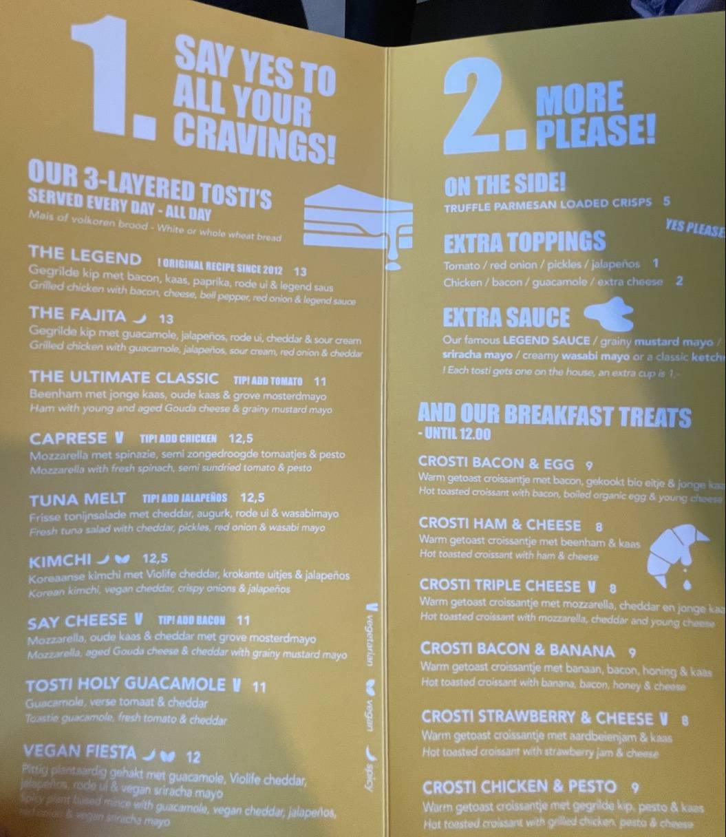Toastable Oudegracht меню