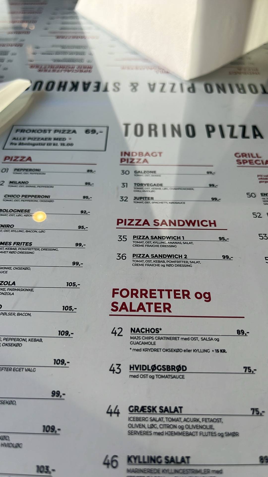 Torino Pizza & Steak House меню