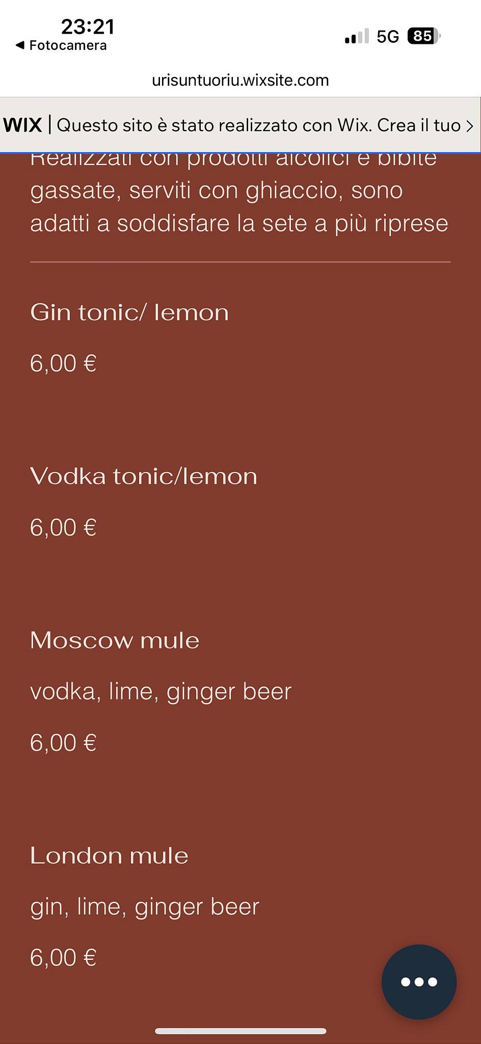 U Risuntuoriu pub Ibla меню