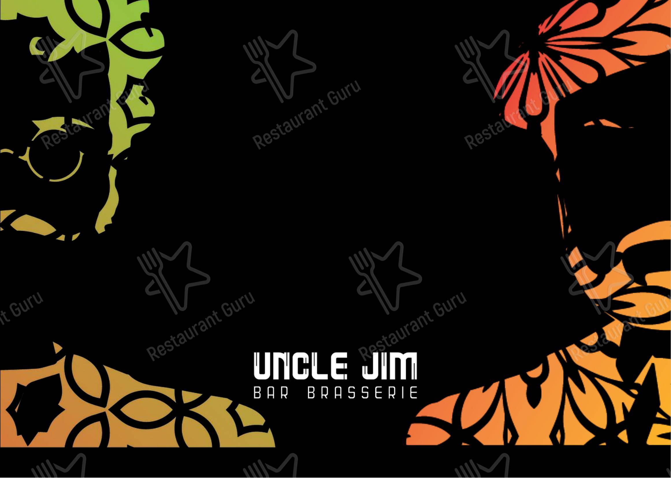 Меню паба и бара Uncle Jim - Ночное меню