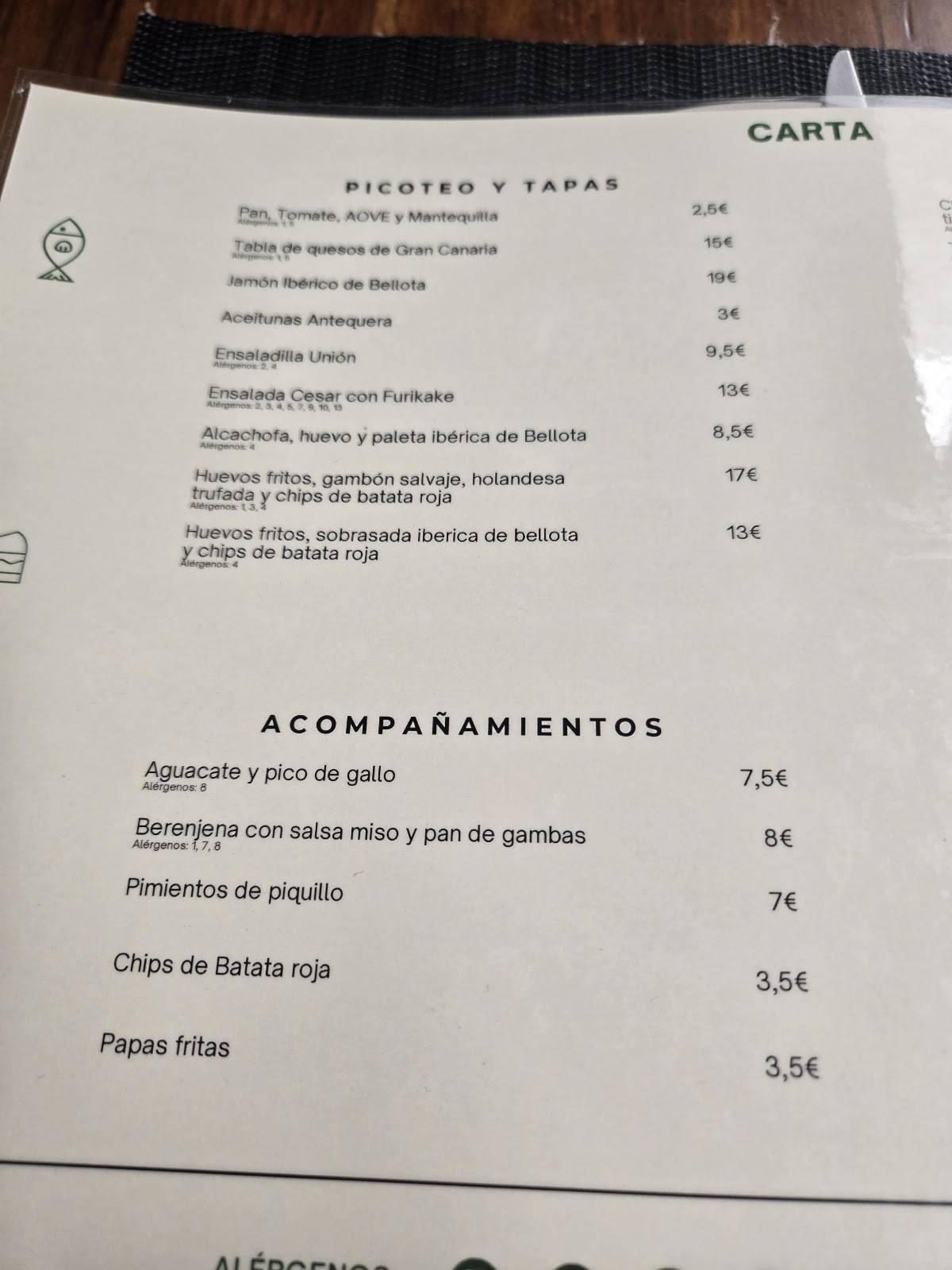 Unión меню