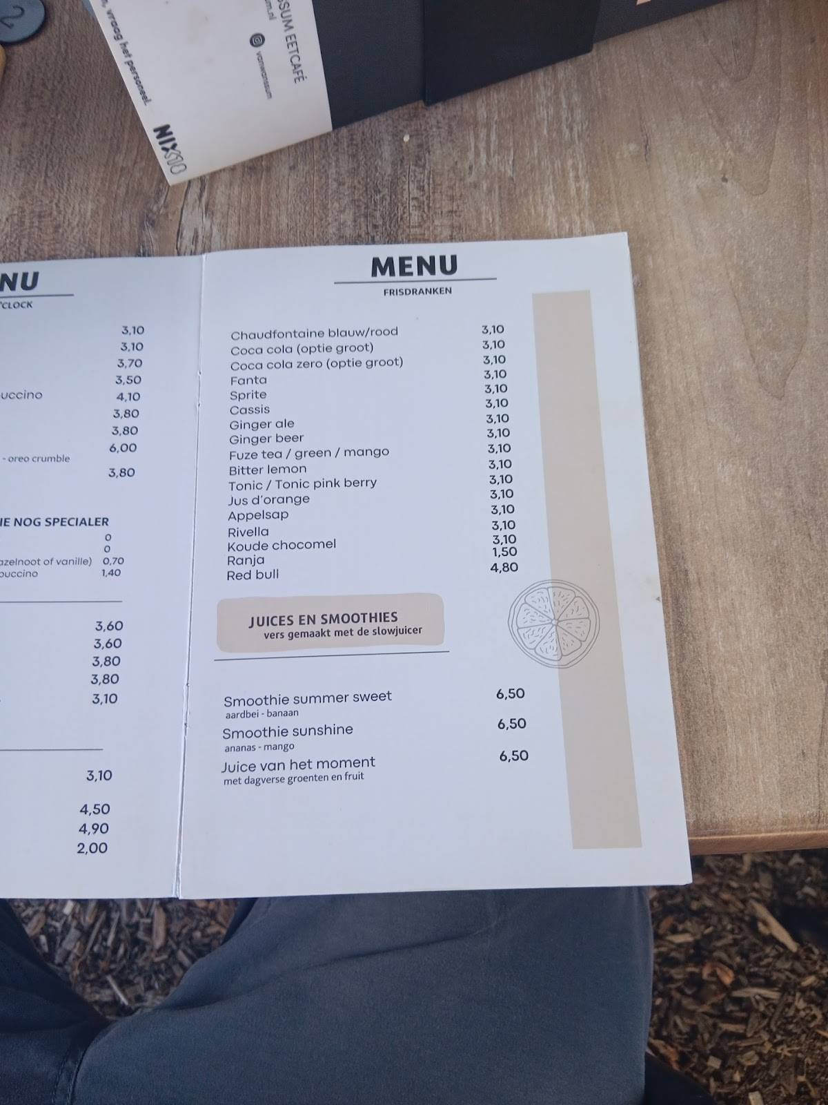 Van Wanssum Lunch Café меню