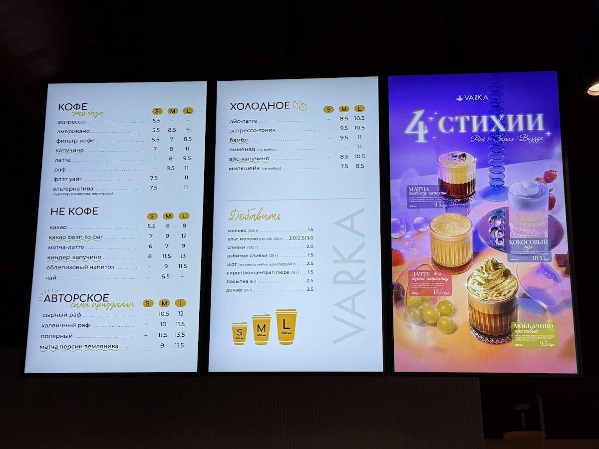 Varka Сoffee меню
