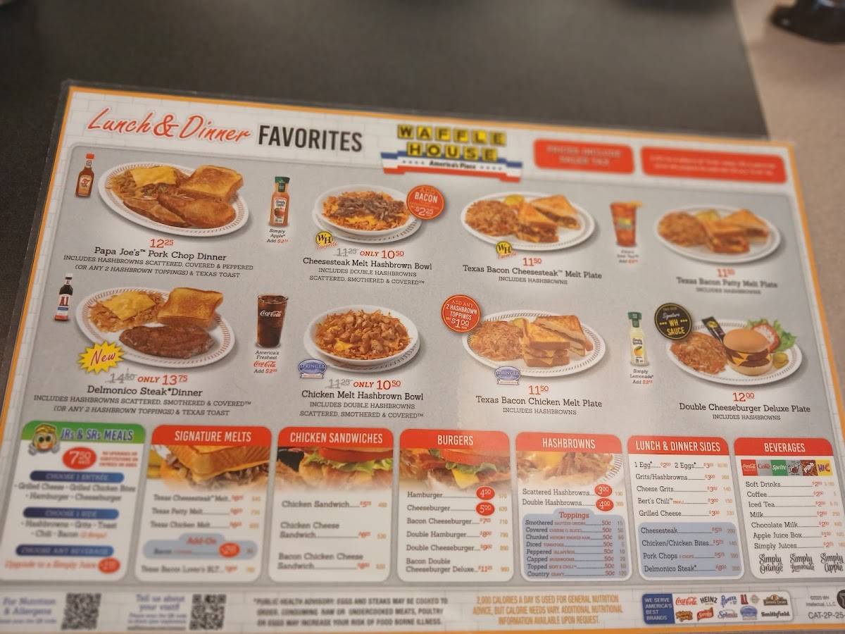Waffle House меню