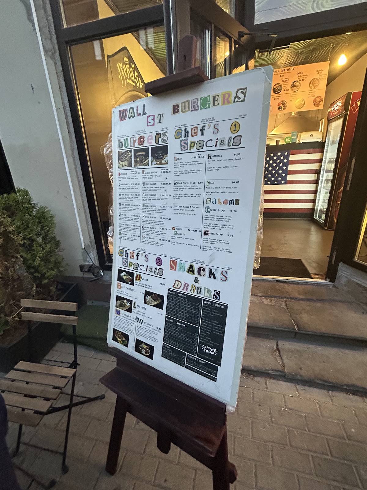 Wall St Burgers меню
