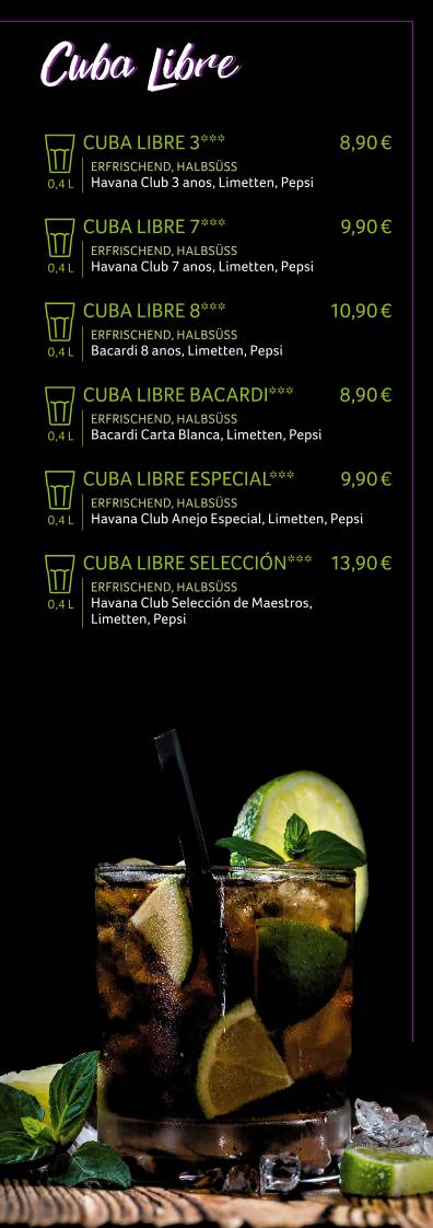 Weekend Cocktailbar меню