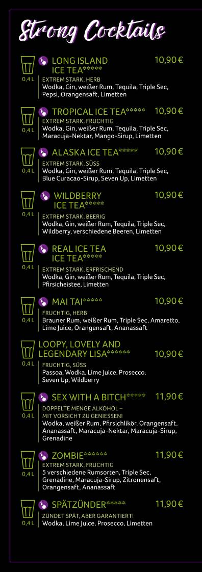 Weekend Cocktailbar меню