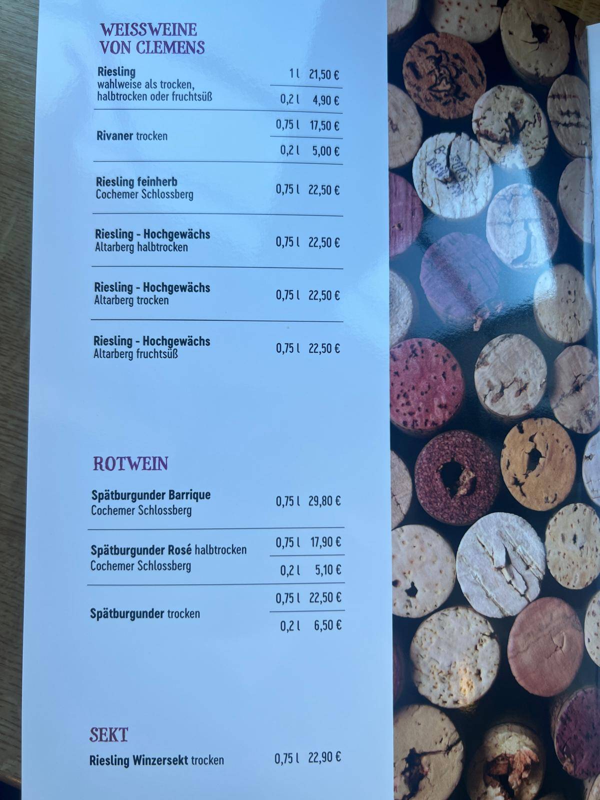 Weinhaus Gräfen - Restaurant - Hotel - Pension меню