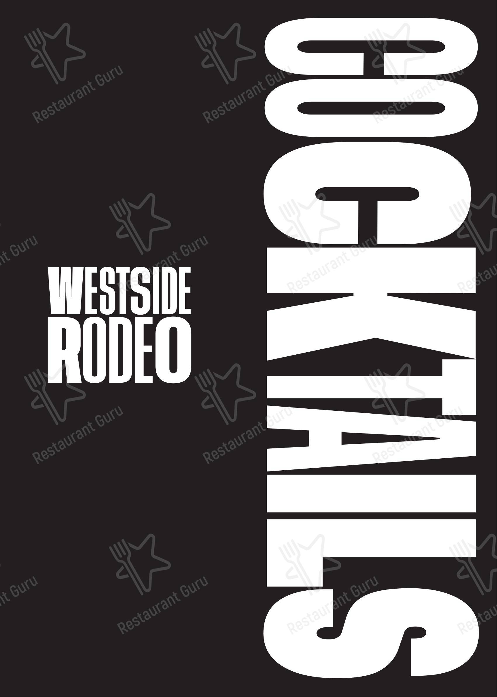 Westside Rodeo в Эдинбурге - Меню напитков
