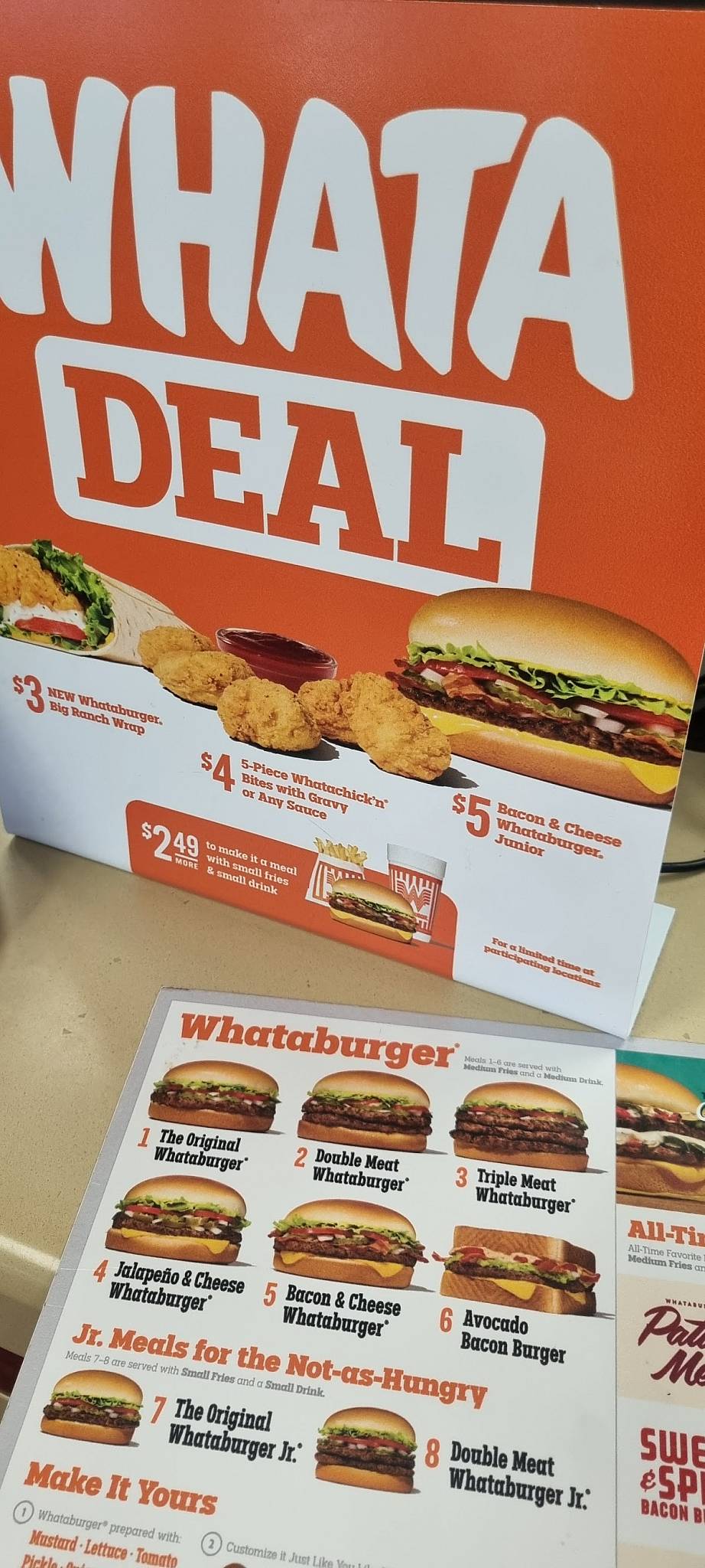 Whataburger меню