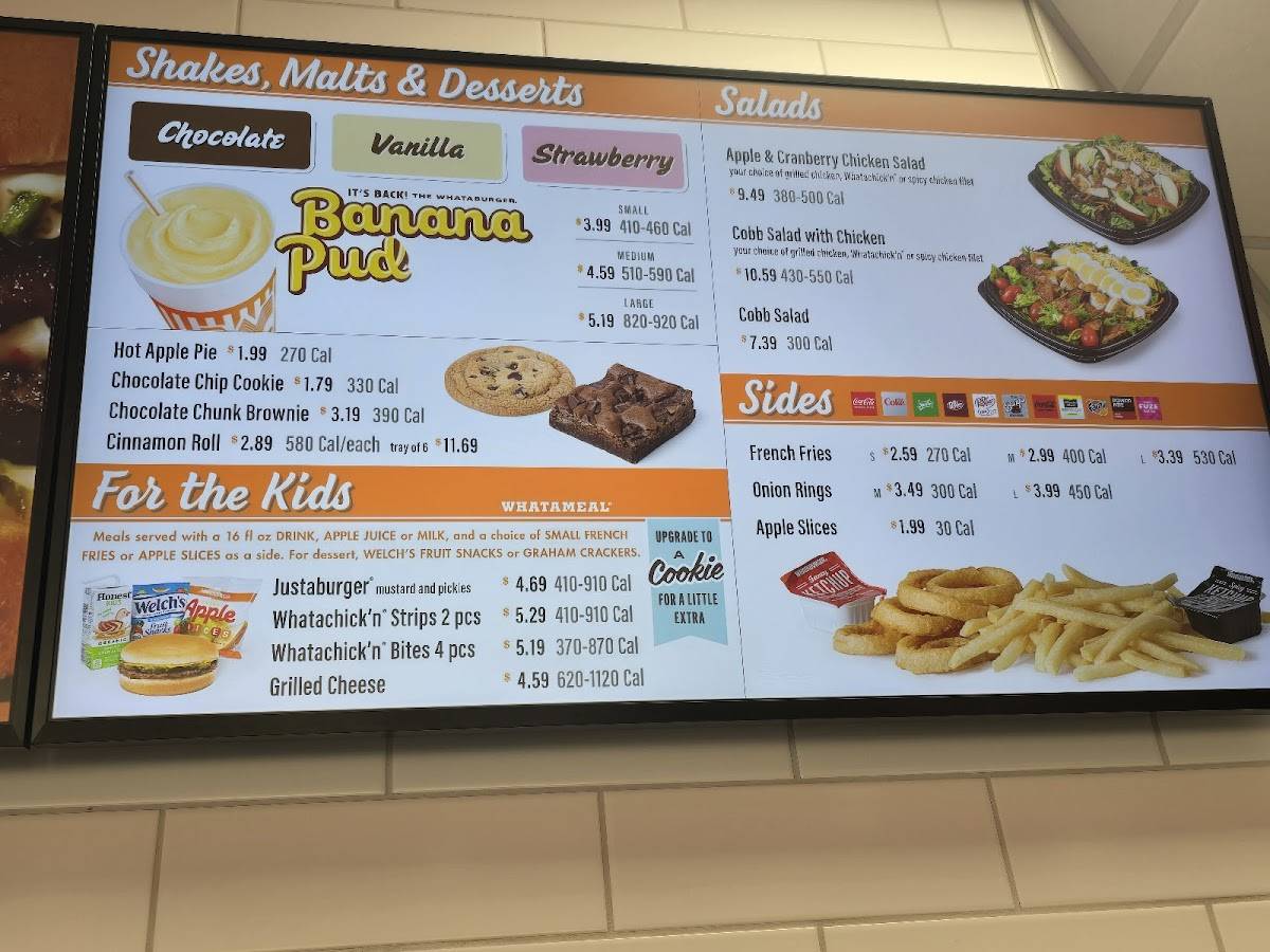 Whataburger меню