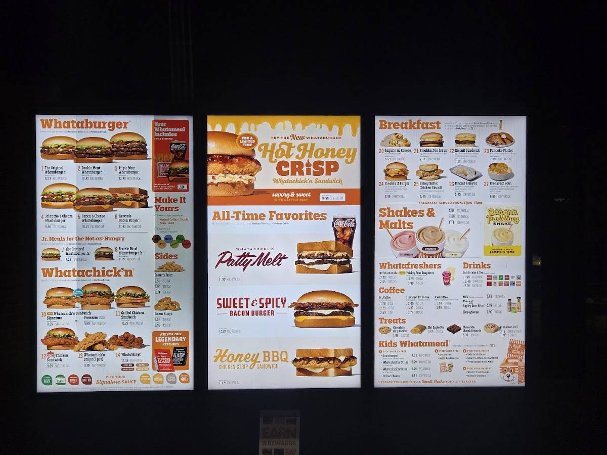 Whataburger меню