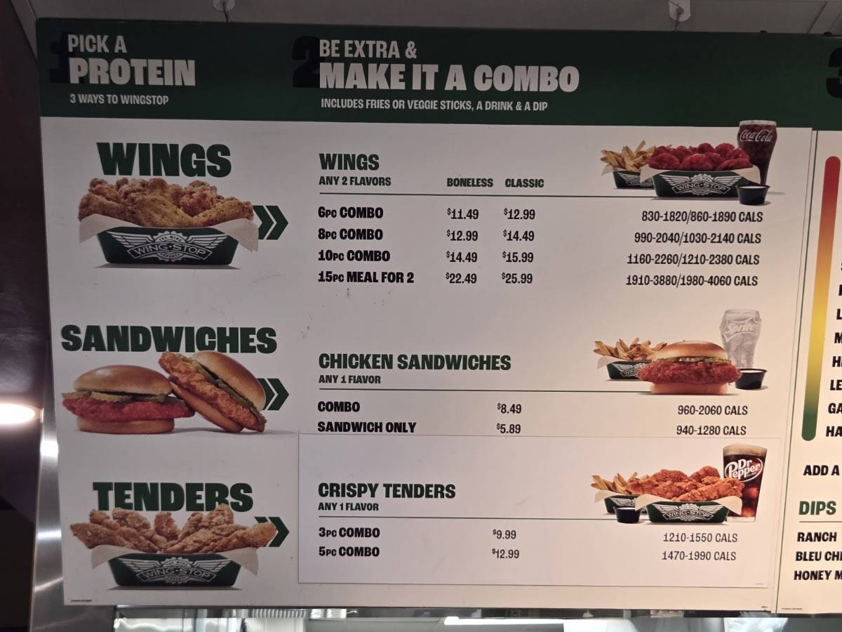 Wingstop меню