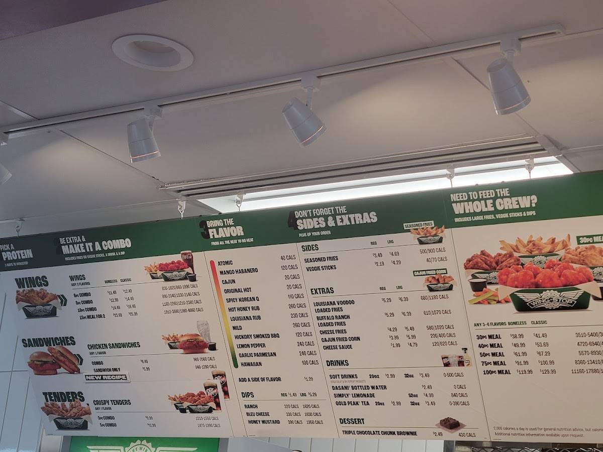 Wingstop меню
