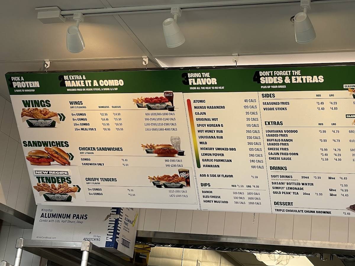 Wingstop меню