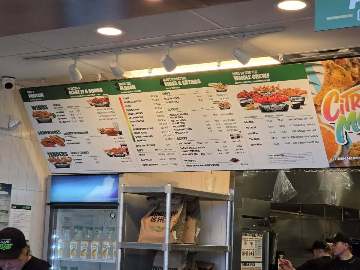 Wingstop меню