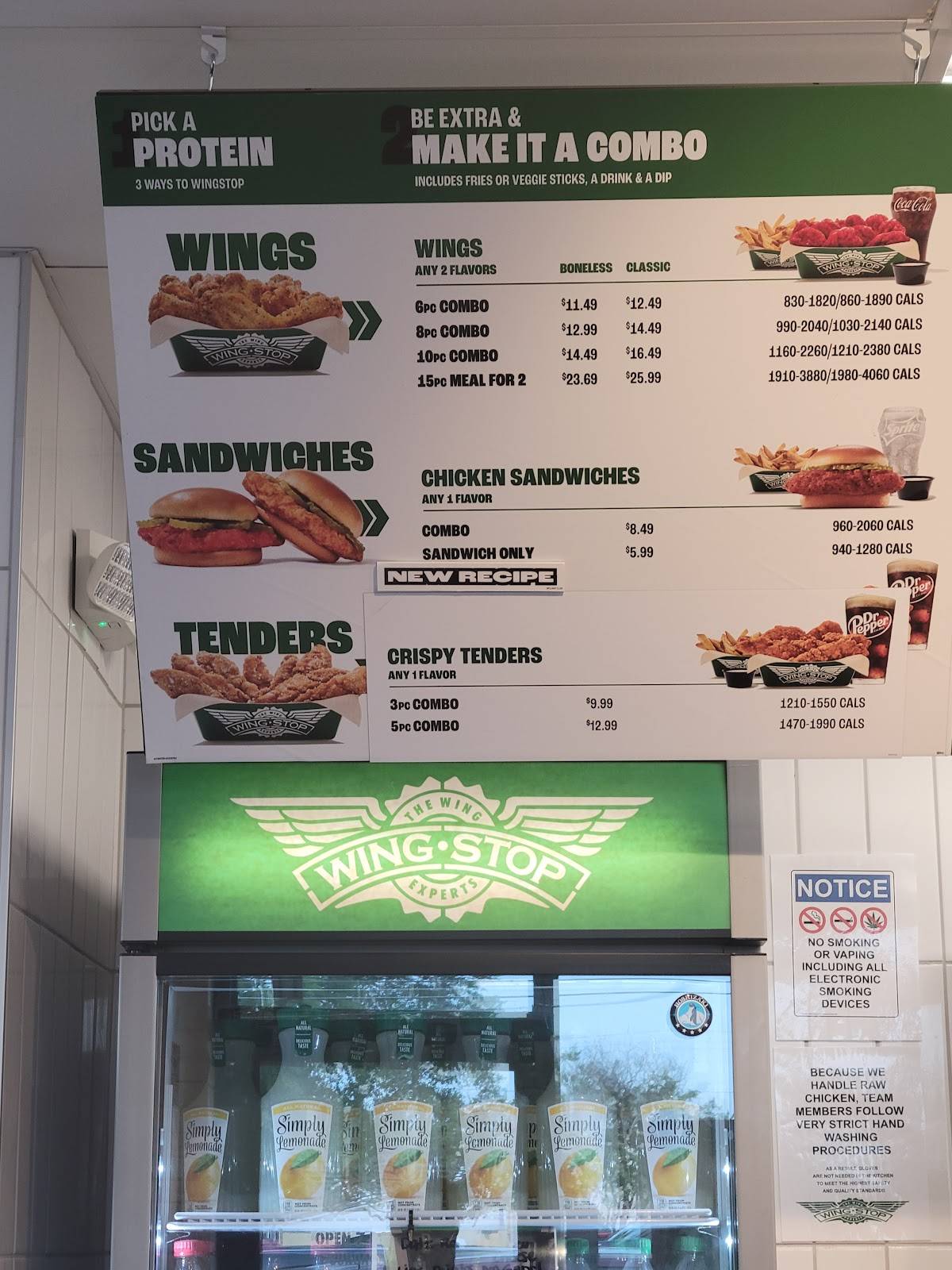 Wingstop меню