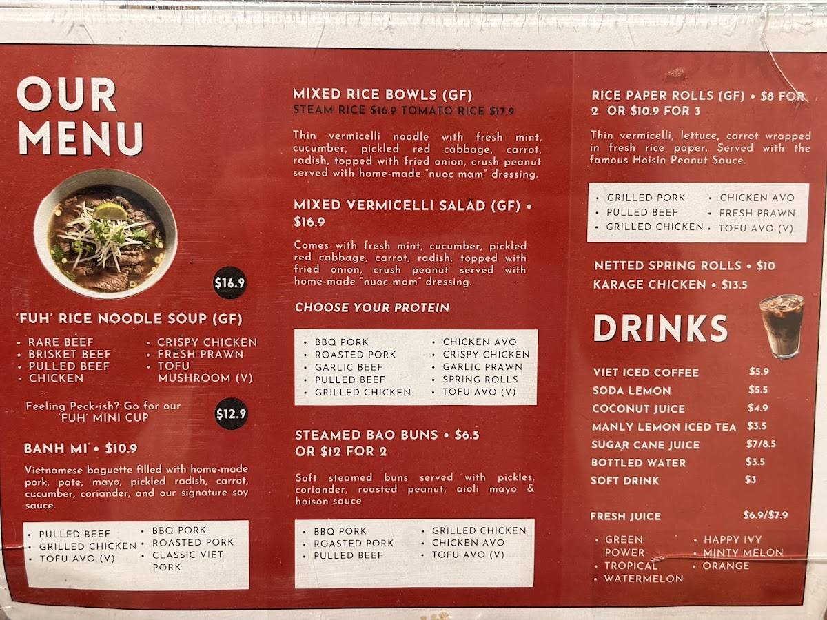 WonderFuh Vietnamese Street Food меню