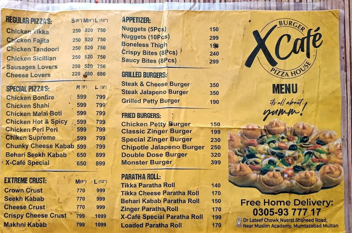 X-Cafe` меню