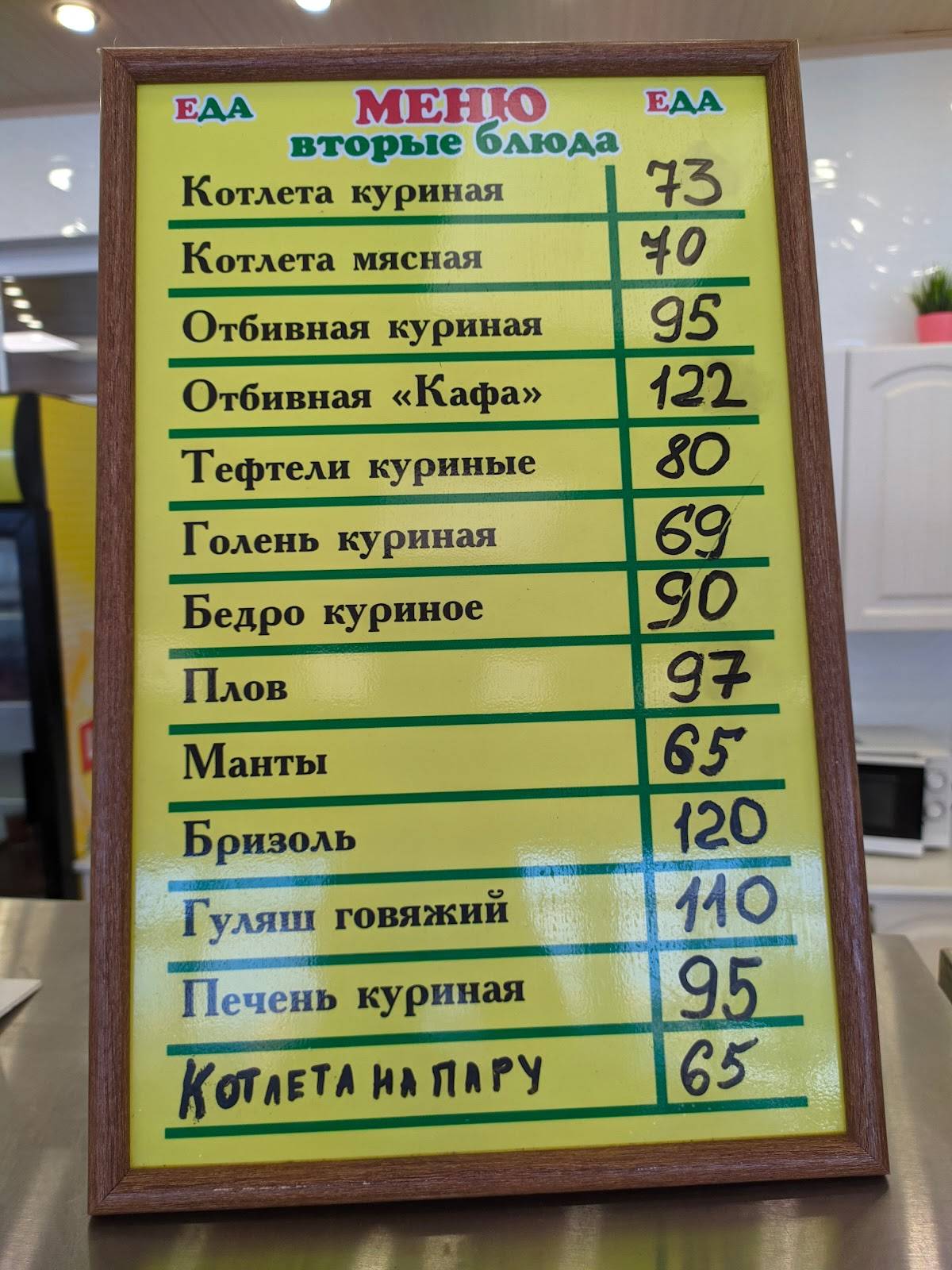 Столовая Еда меню