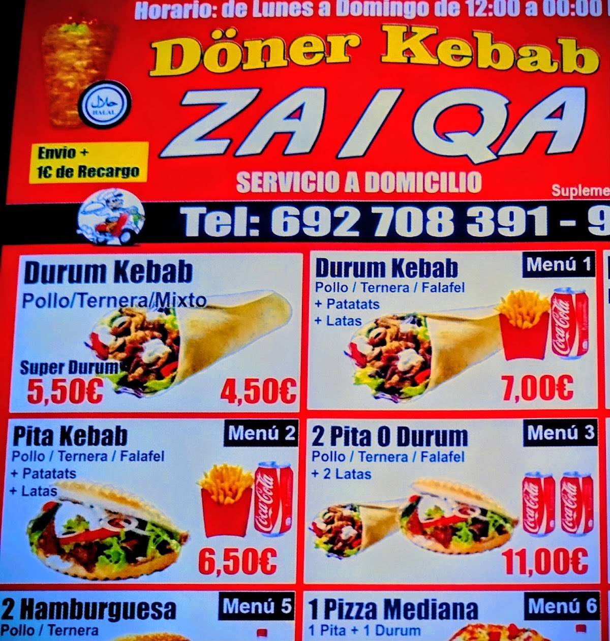 ZAIQA DONER KEBAB меню