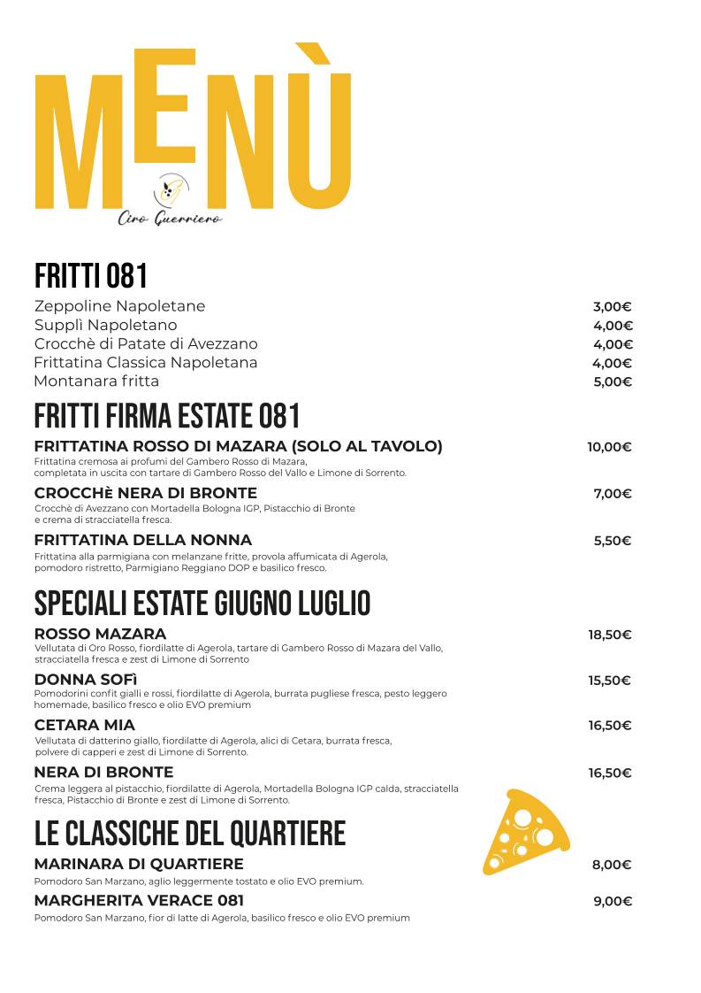 ZeroOttantUno меню