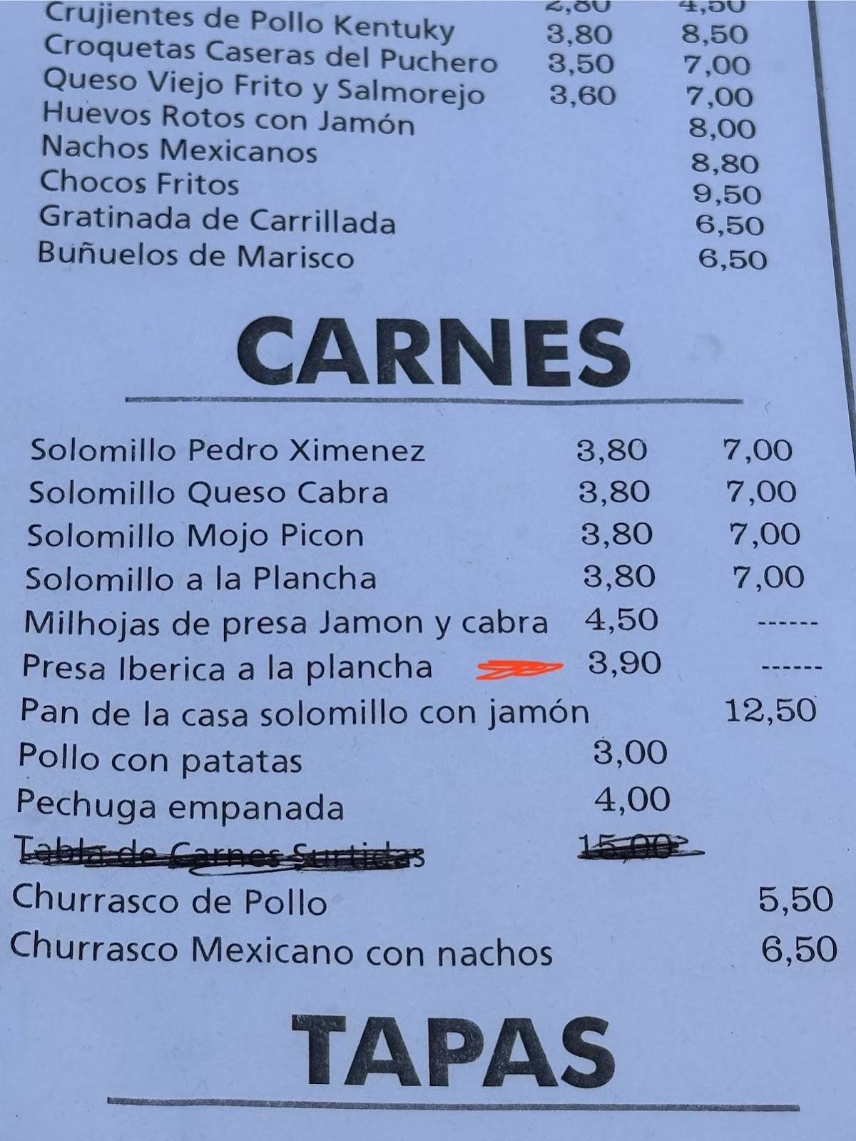 bar al parke BIGOTE меню