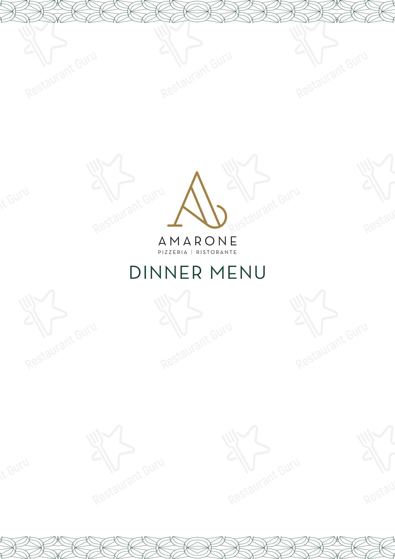 Меню паба и бара Amarone - Buffet Menu