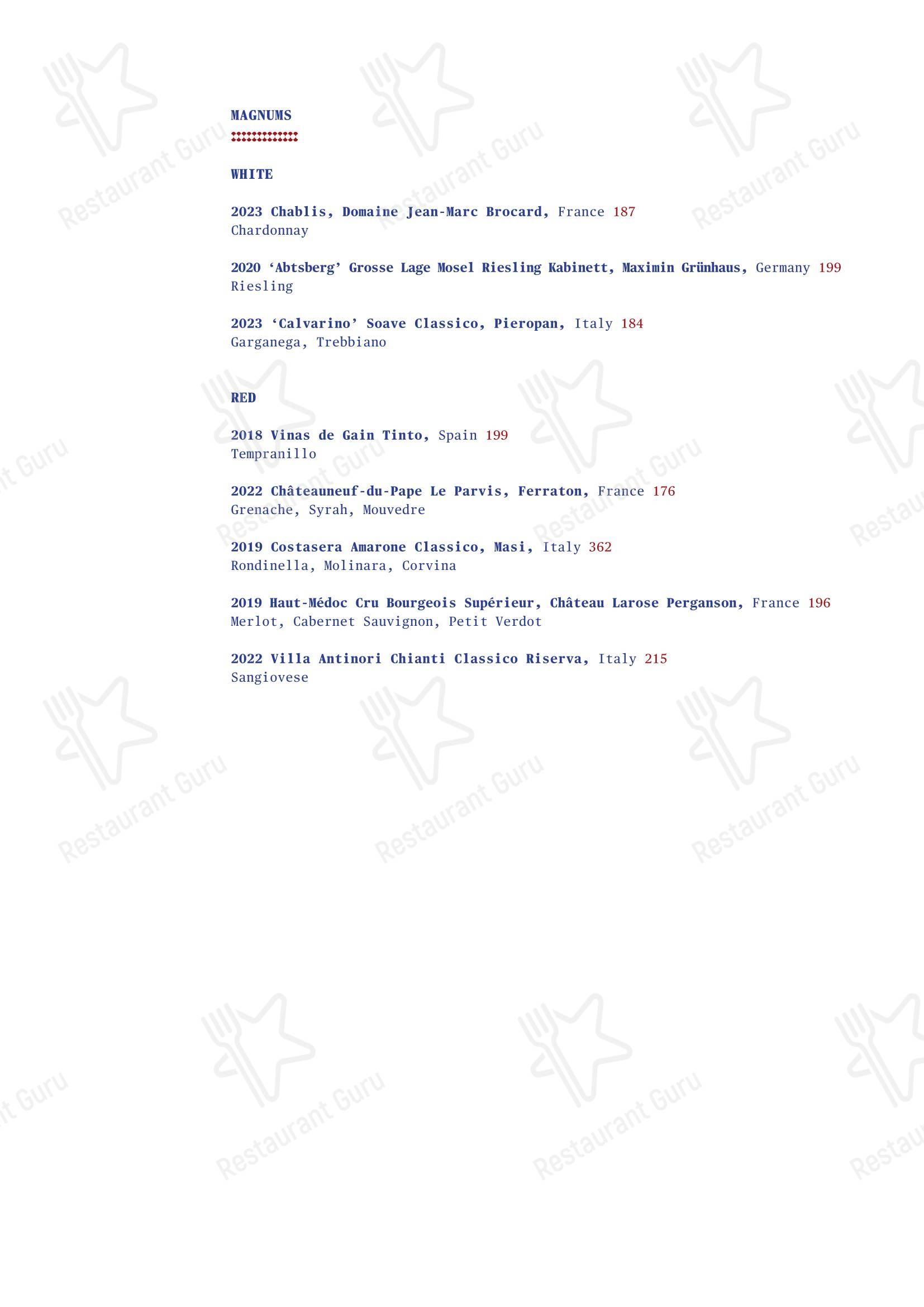 Меню ресторана Decimo - Wine Menu
