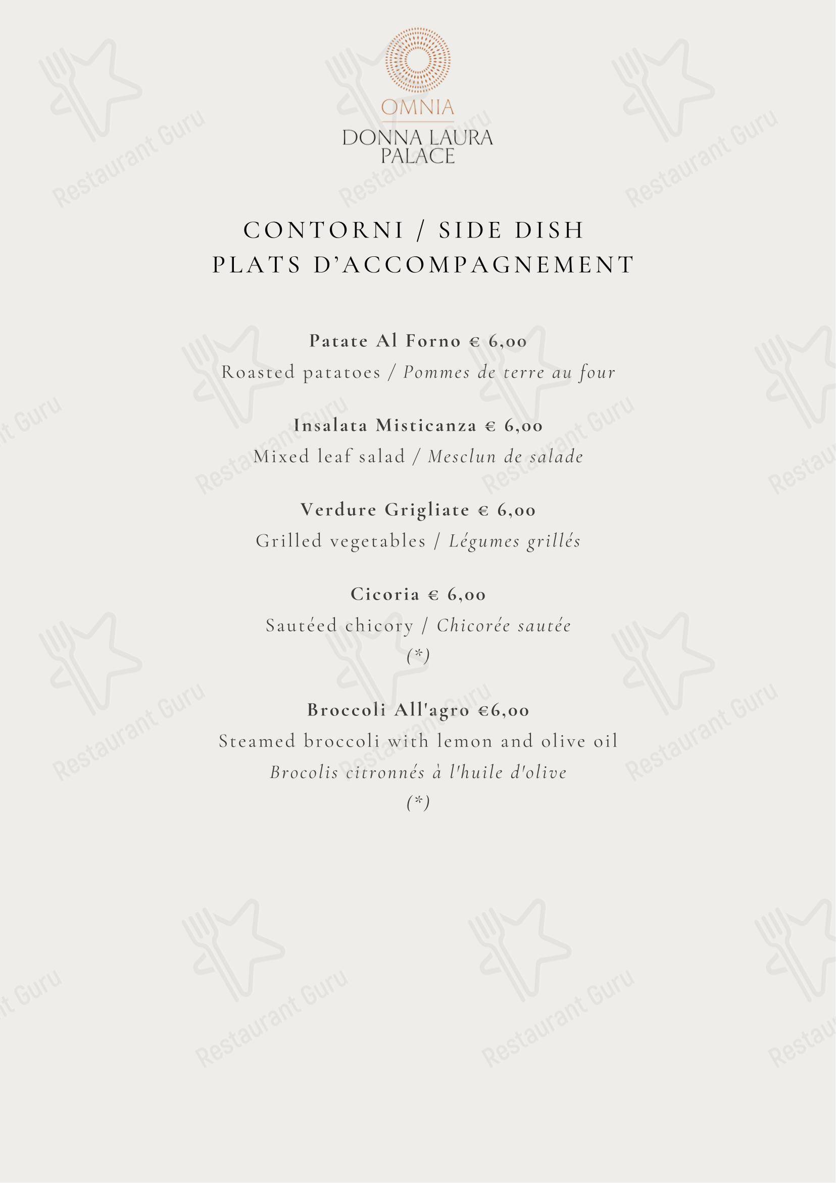 Ristorante Bistrot 21 в Риме - Меню