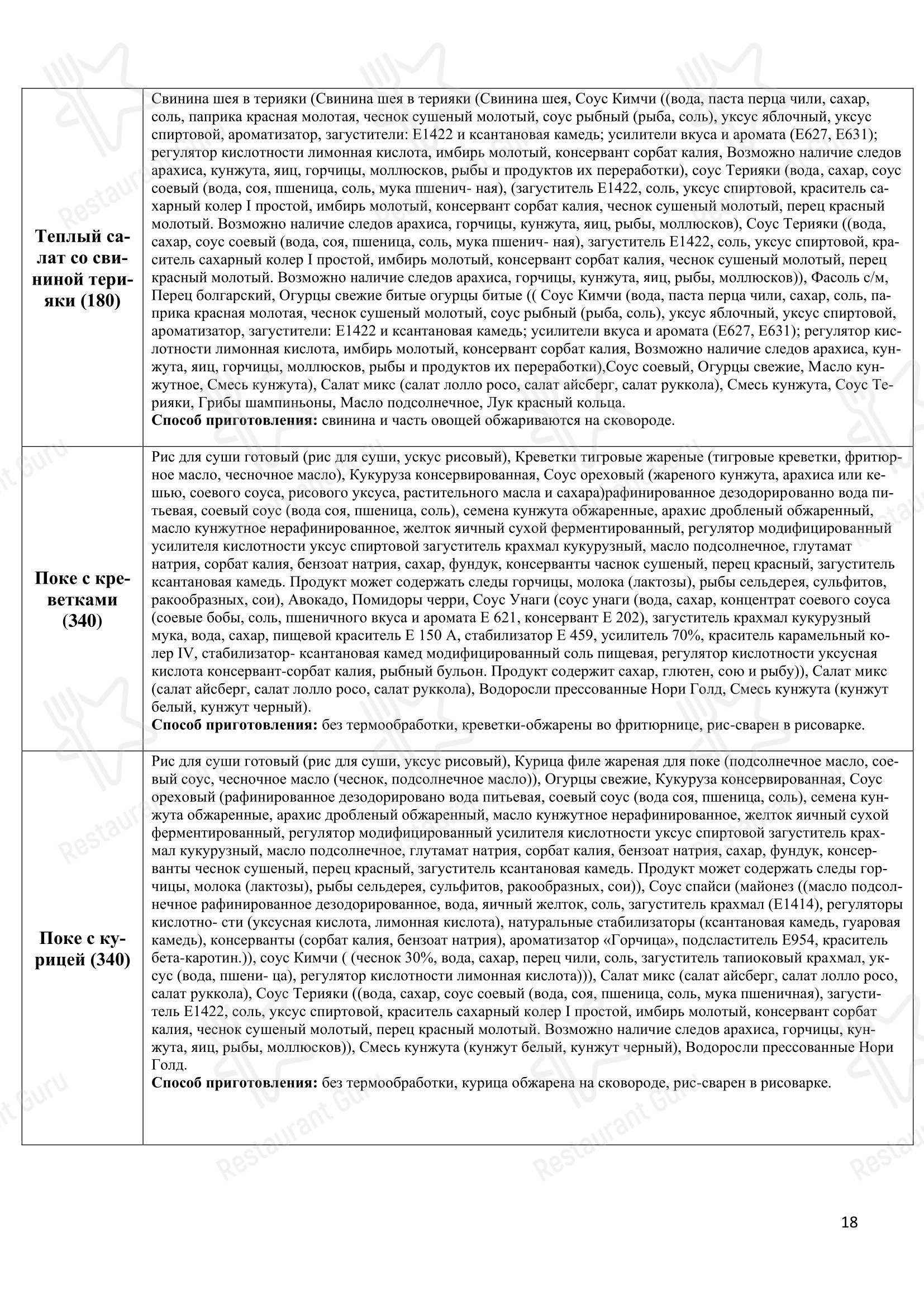 Меню ресторана Томато - Меню напитков