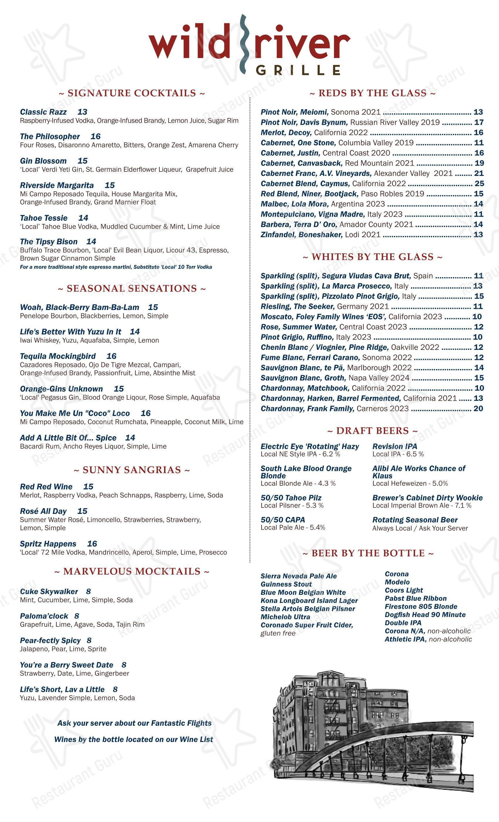 Wild River Grille в Рино - Крафт меню