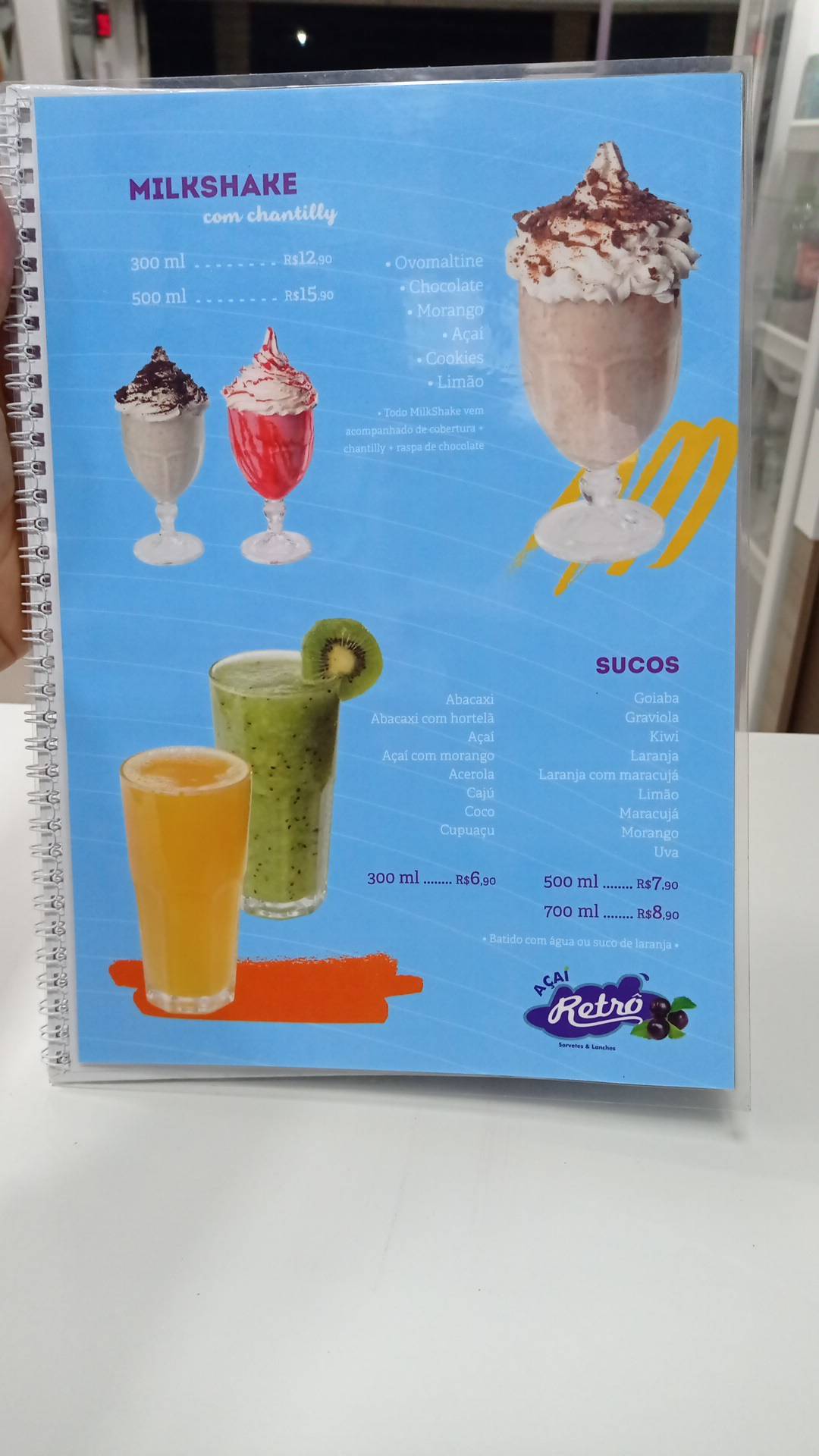 Açaí Retrô меню