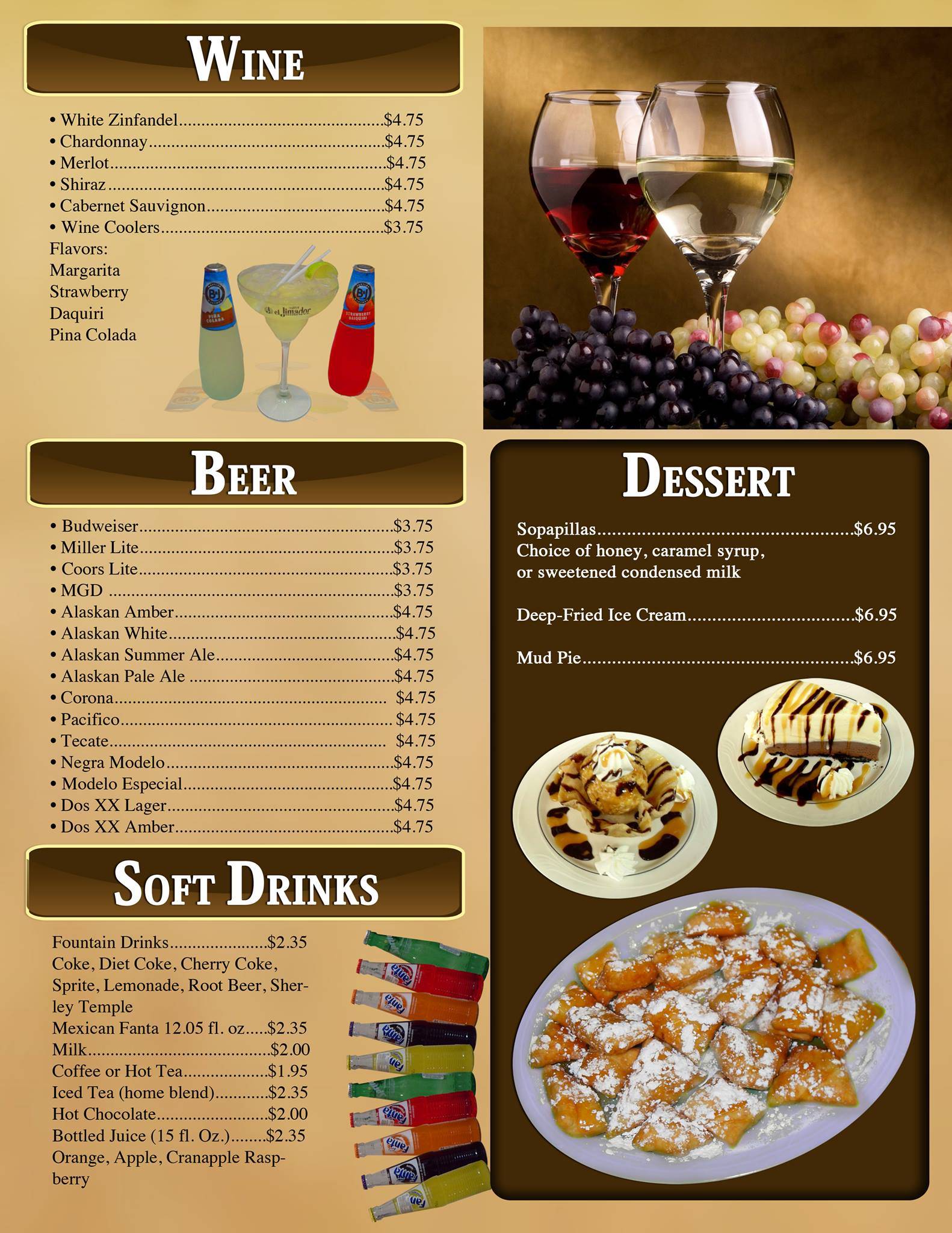 Agave Mexican Restaurant меню