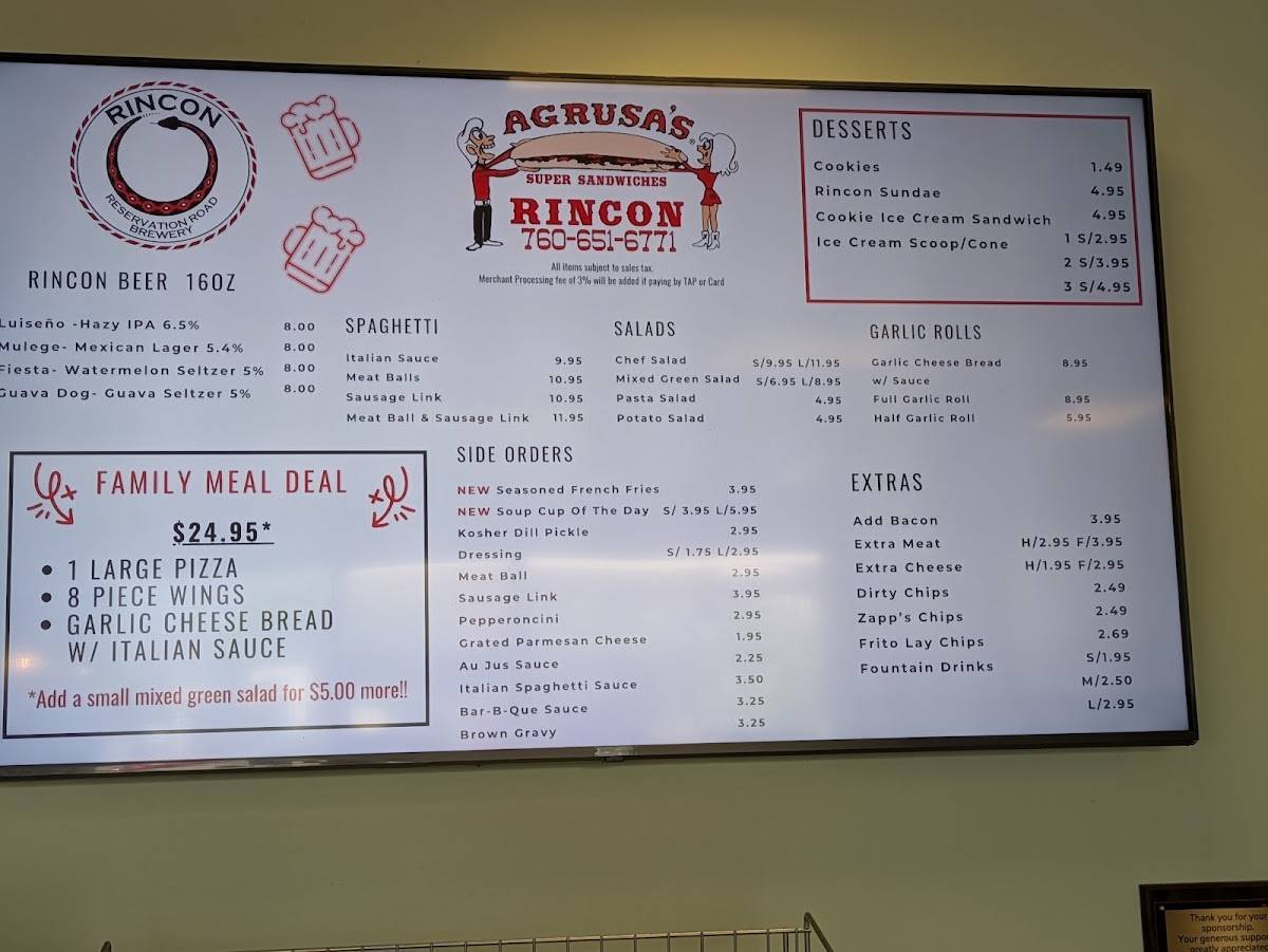 Agrusa's Rincon меню
