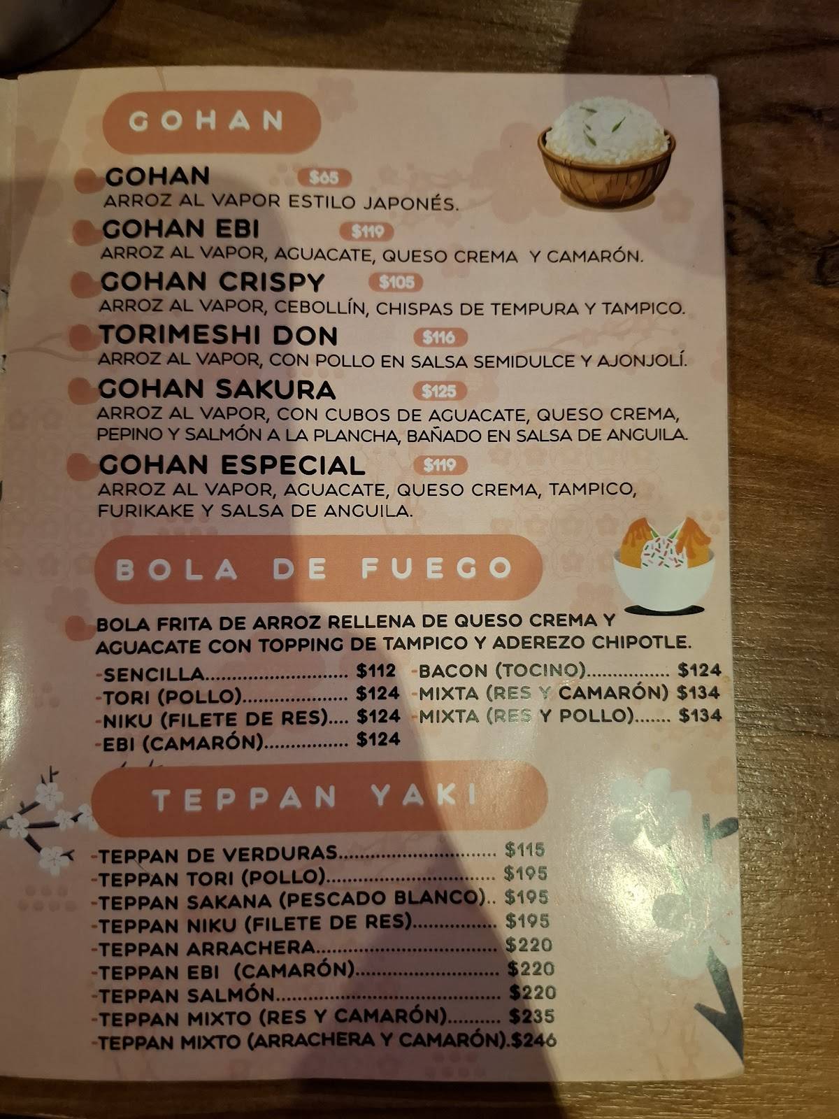 YoSakura Sushi Centro меню