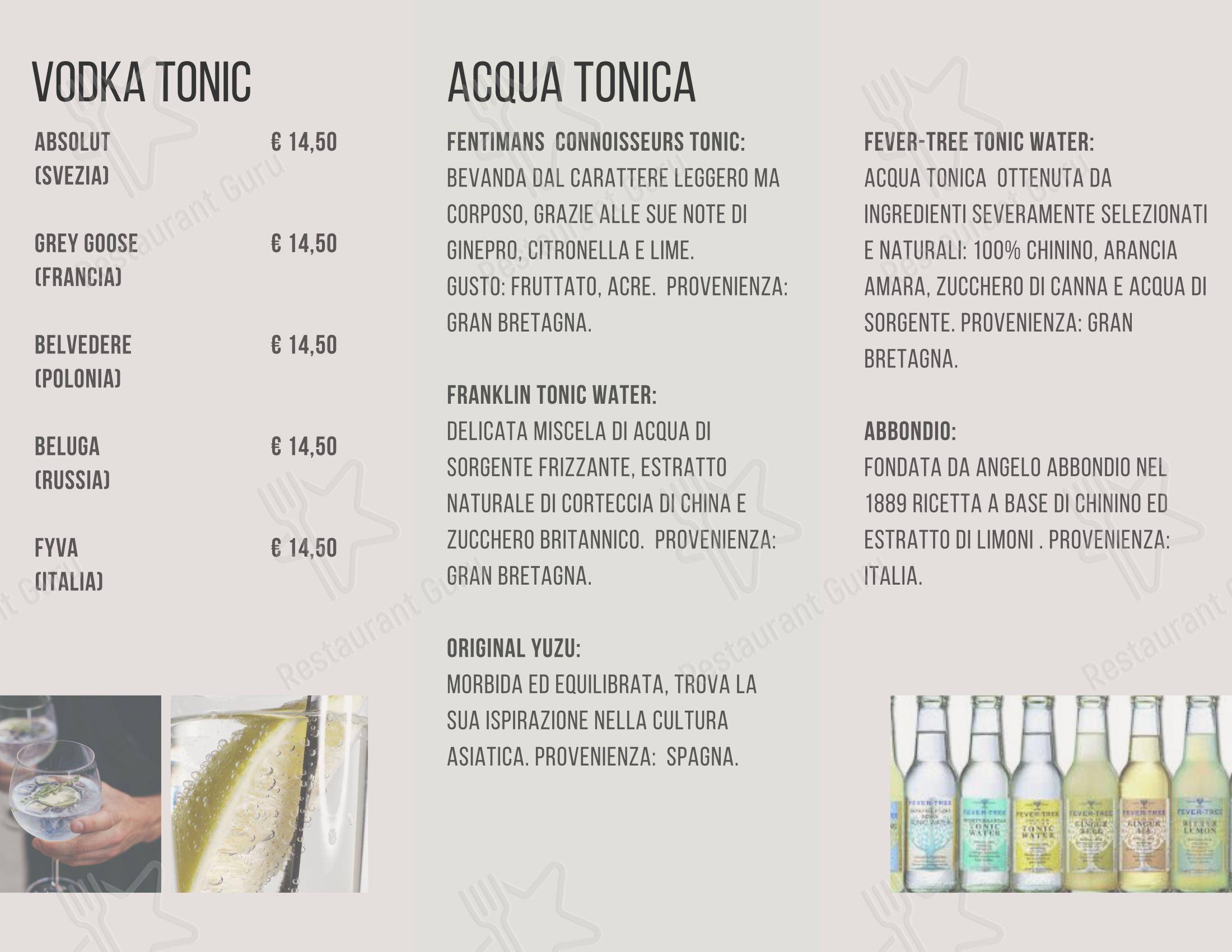 Меню напитков ресторана AllEur - Caffè e cucina в Риме