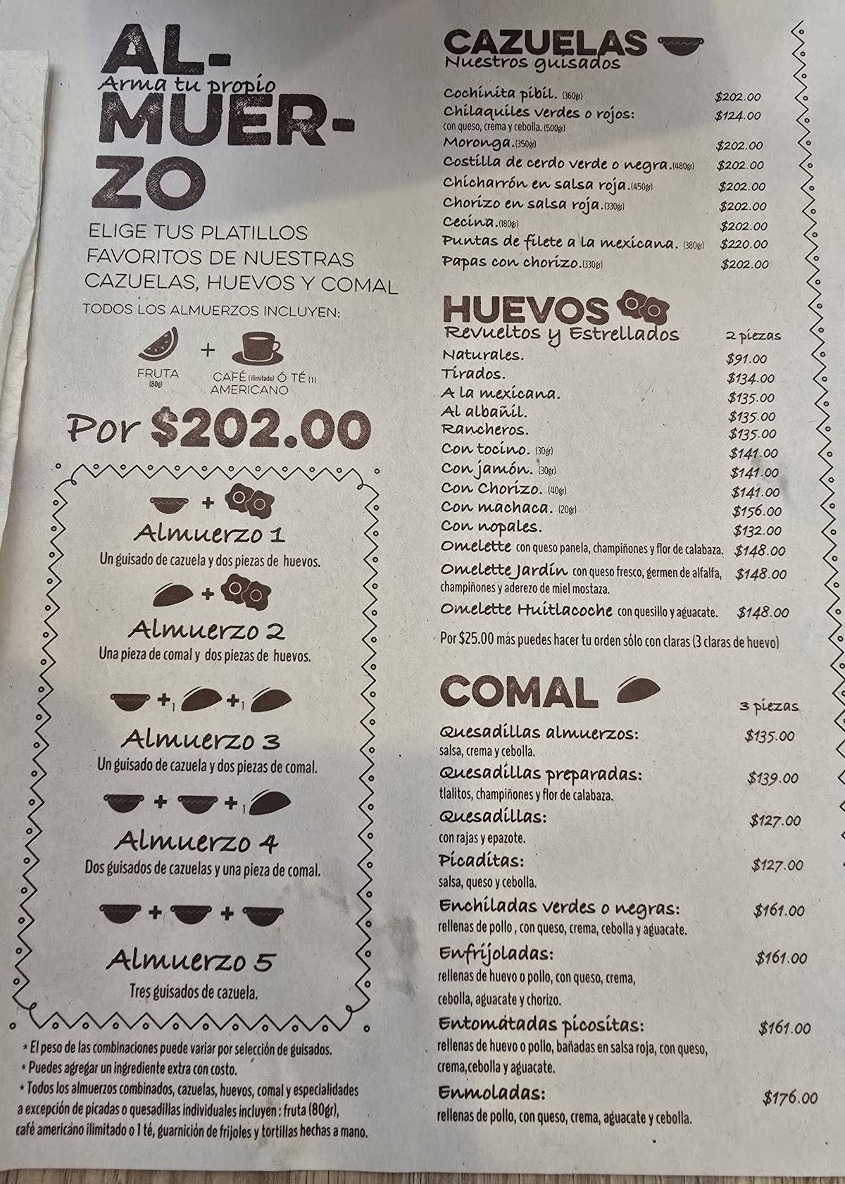 Almozero Cholula меню