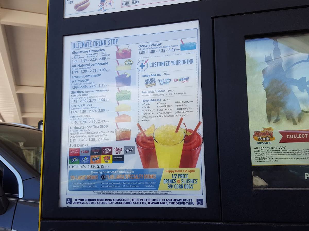 Sonic Drive-In меню