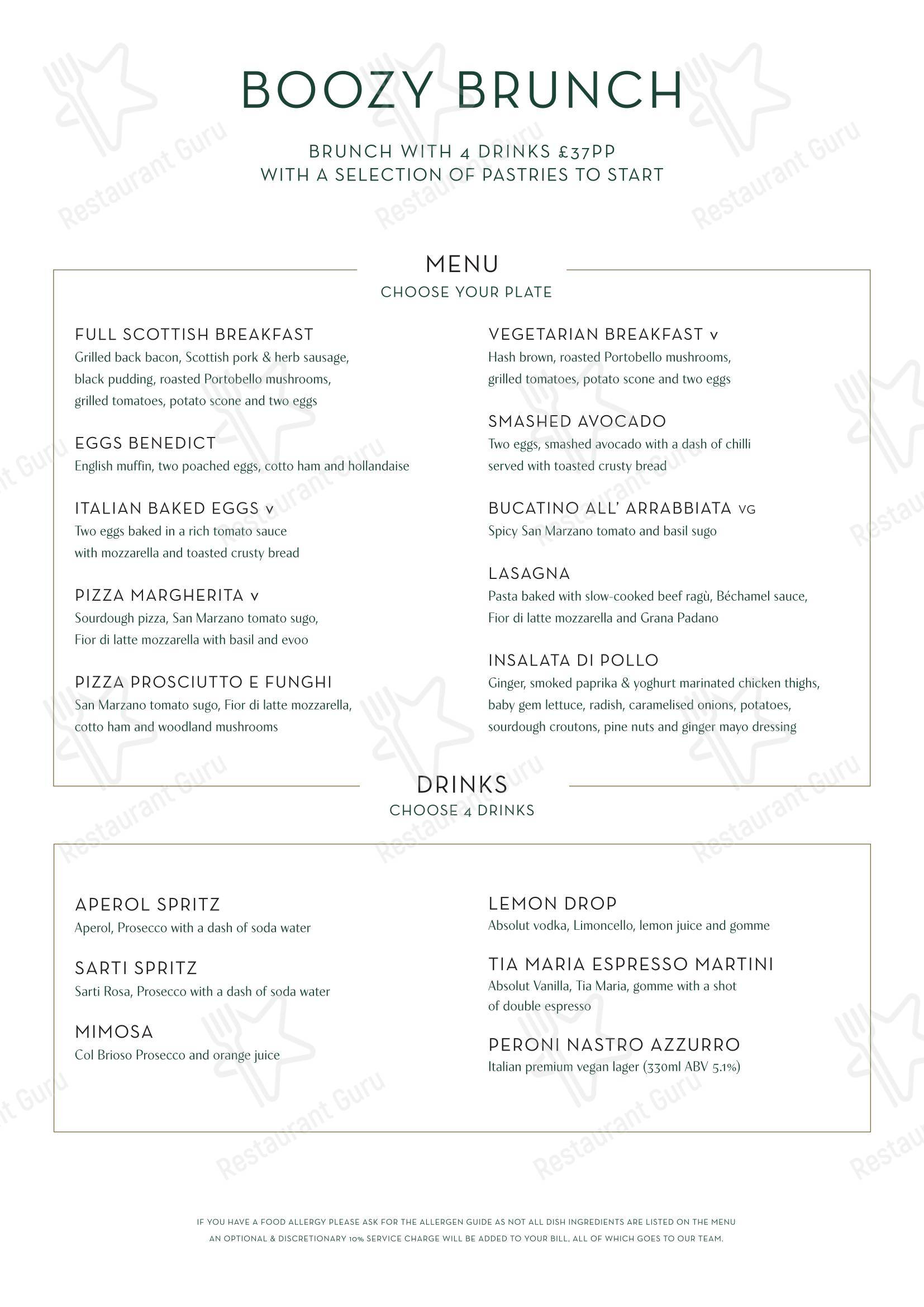 Wine Menu паба и бара Amarone в Эдинбурге