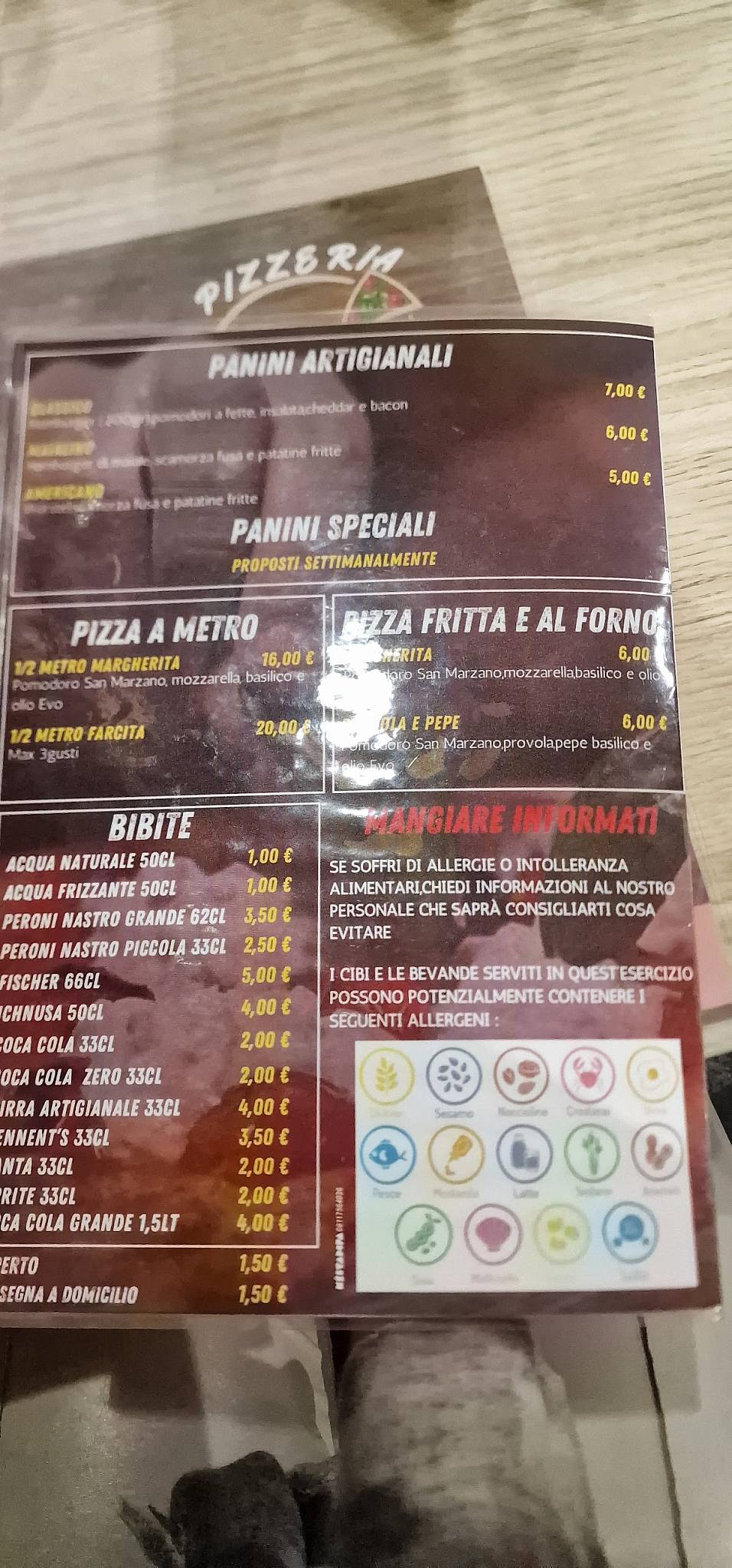 Antica Ricetta меню