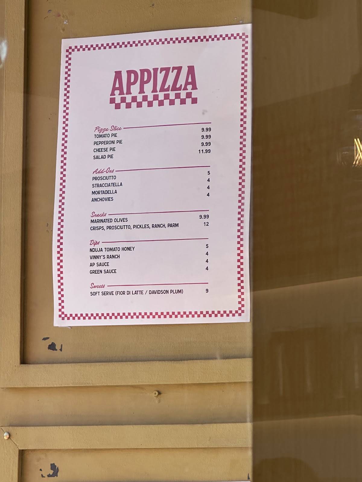 Appizza меню