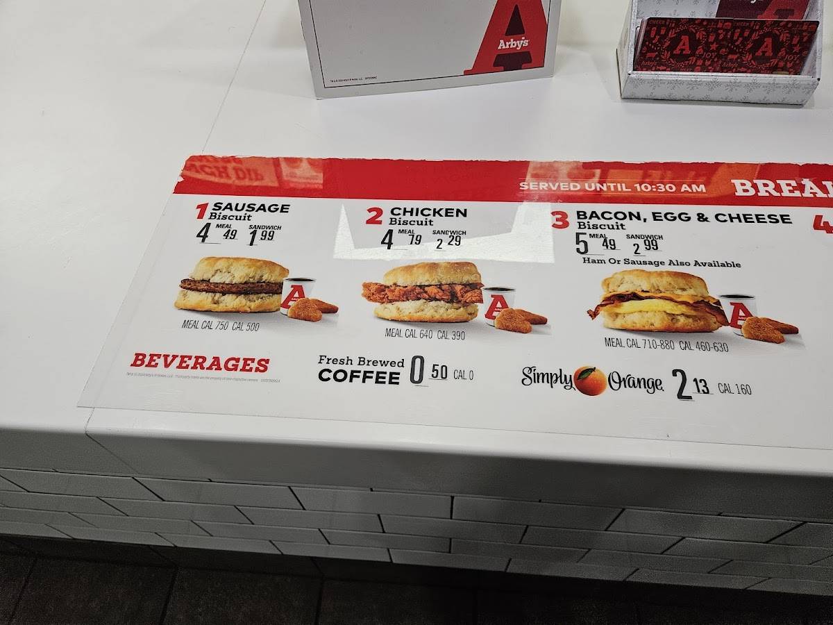Arby's меню