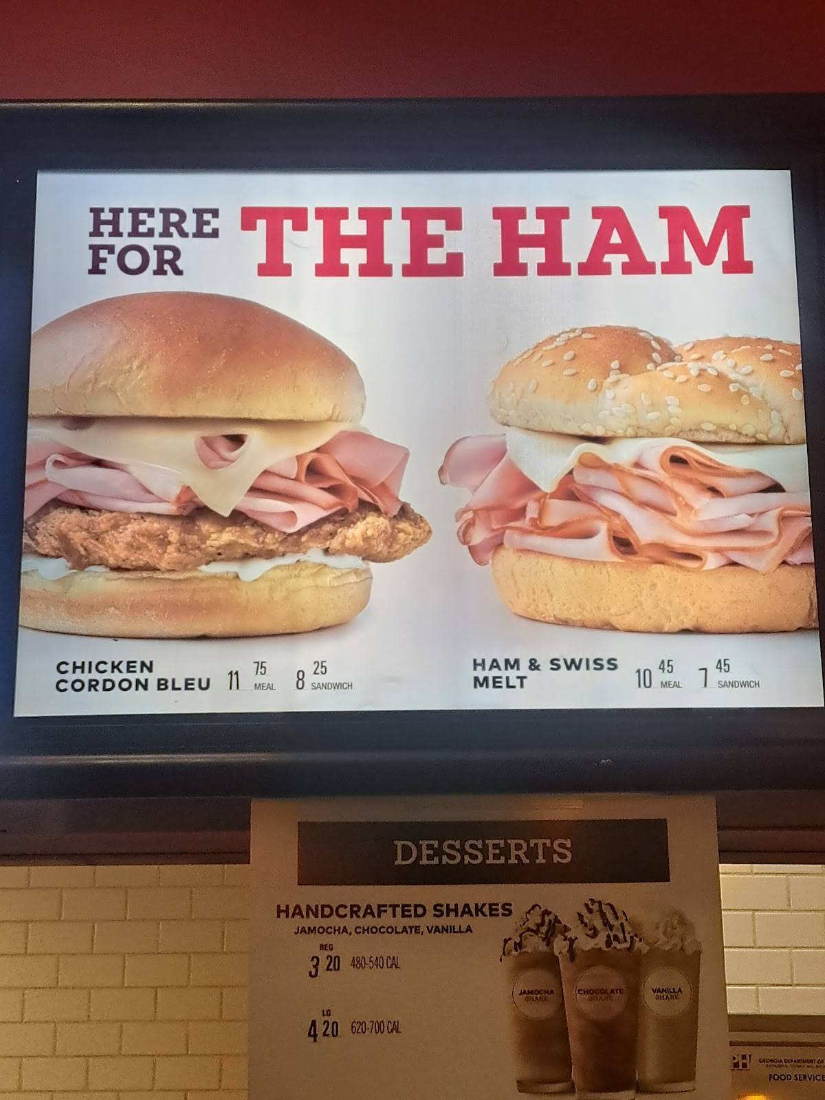 Arby's меню